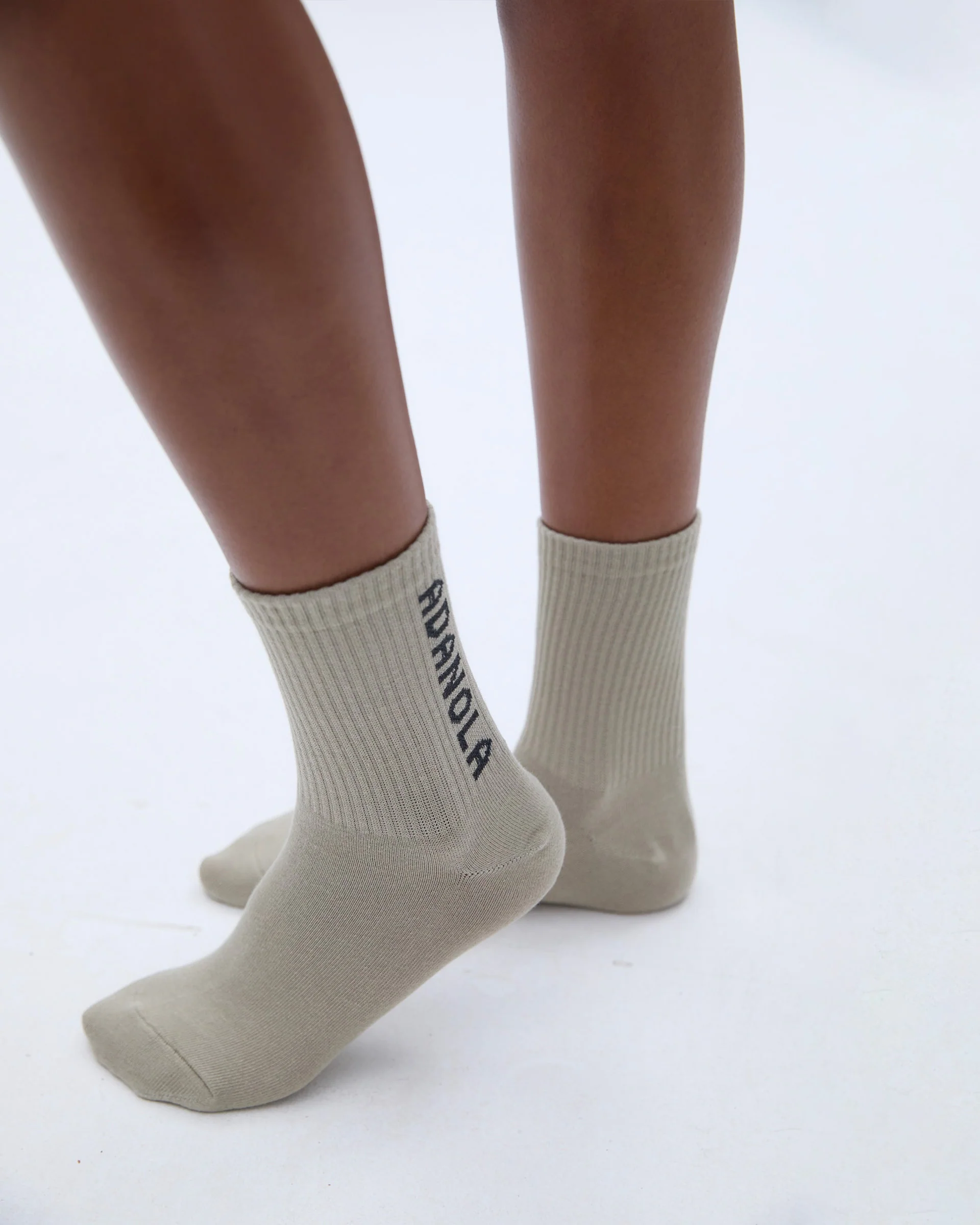 2 Pack Adanola Socks - White/Charcoal, Taupe/Charcoal - Image 3