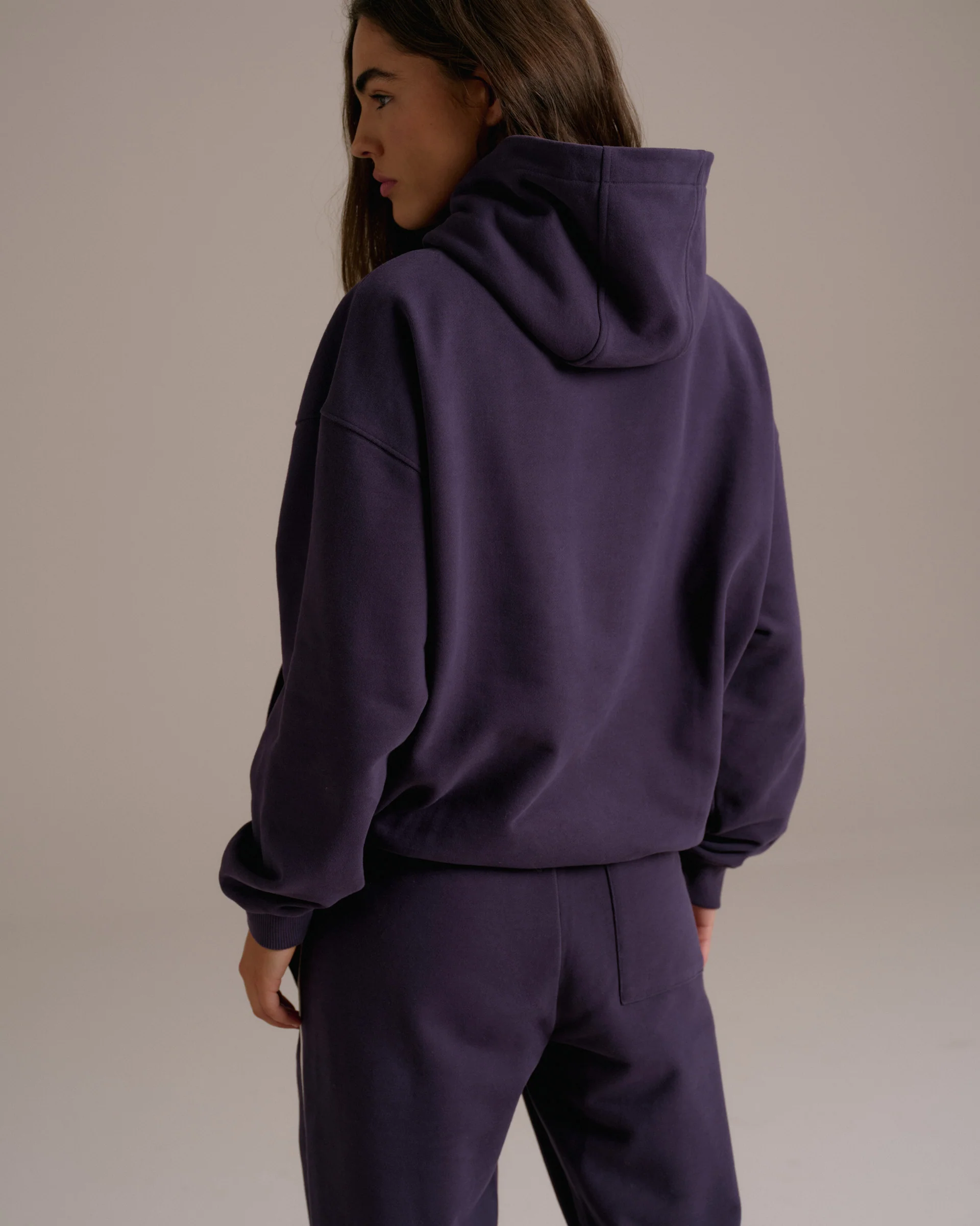 90s Sport Oversized Hoodie - Dark Plum - Image 2