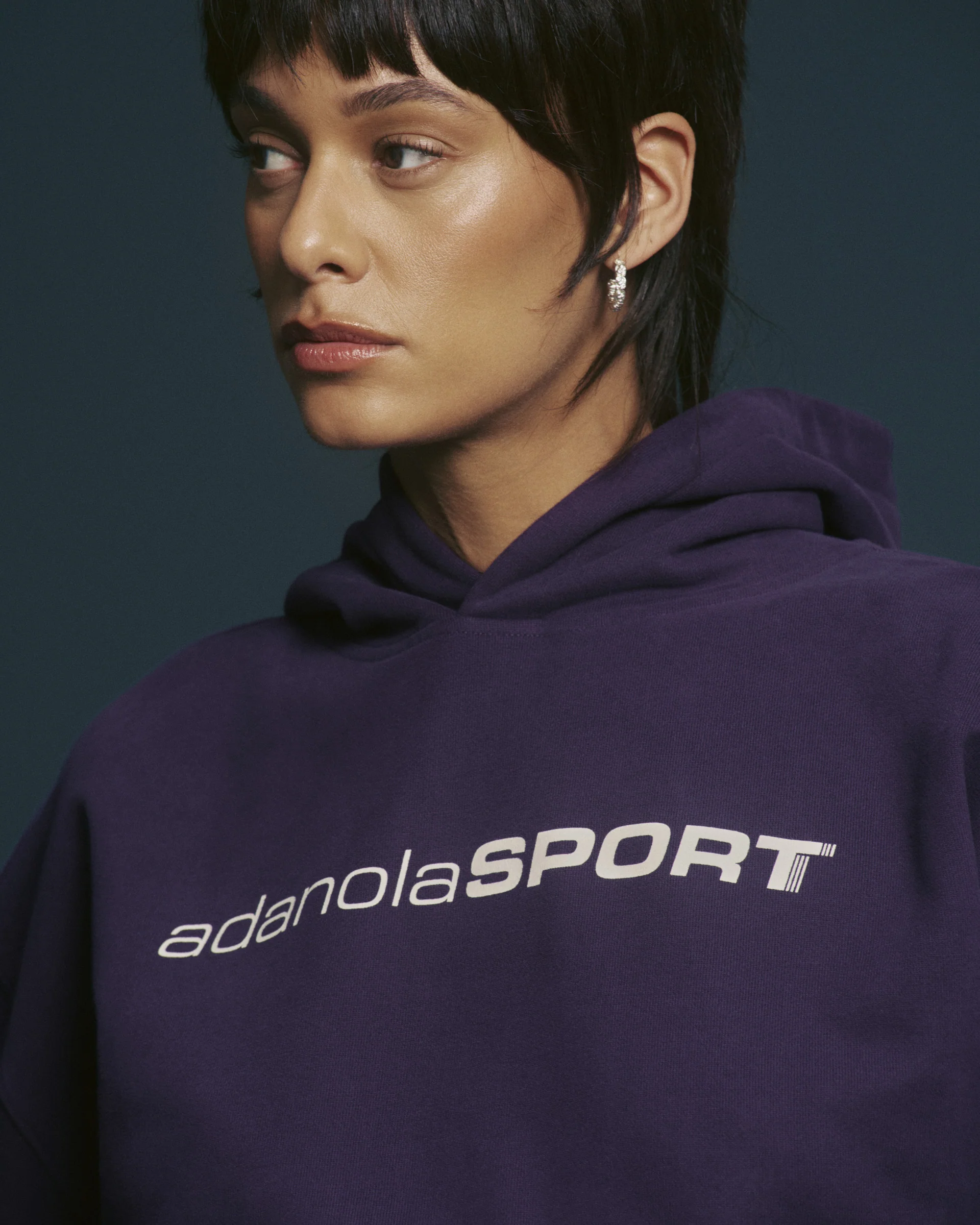 90s Sport Oversized Hoodie - Dark Plum - Image 4