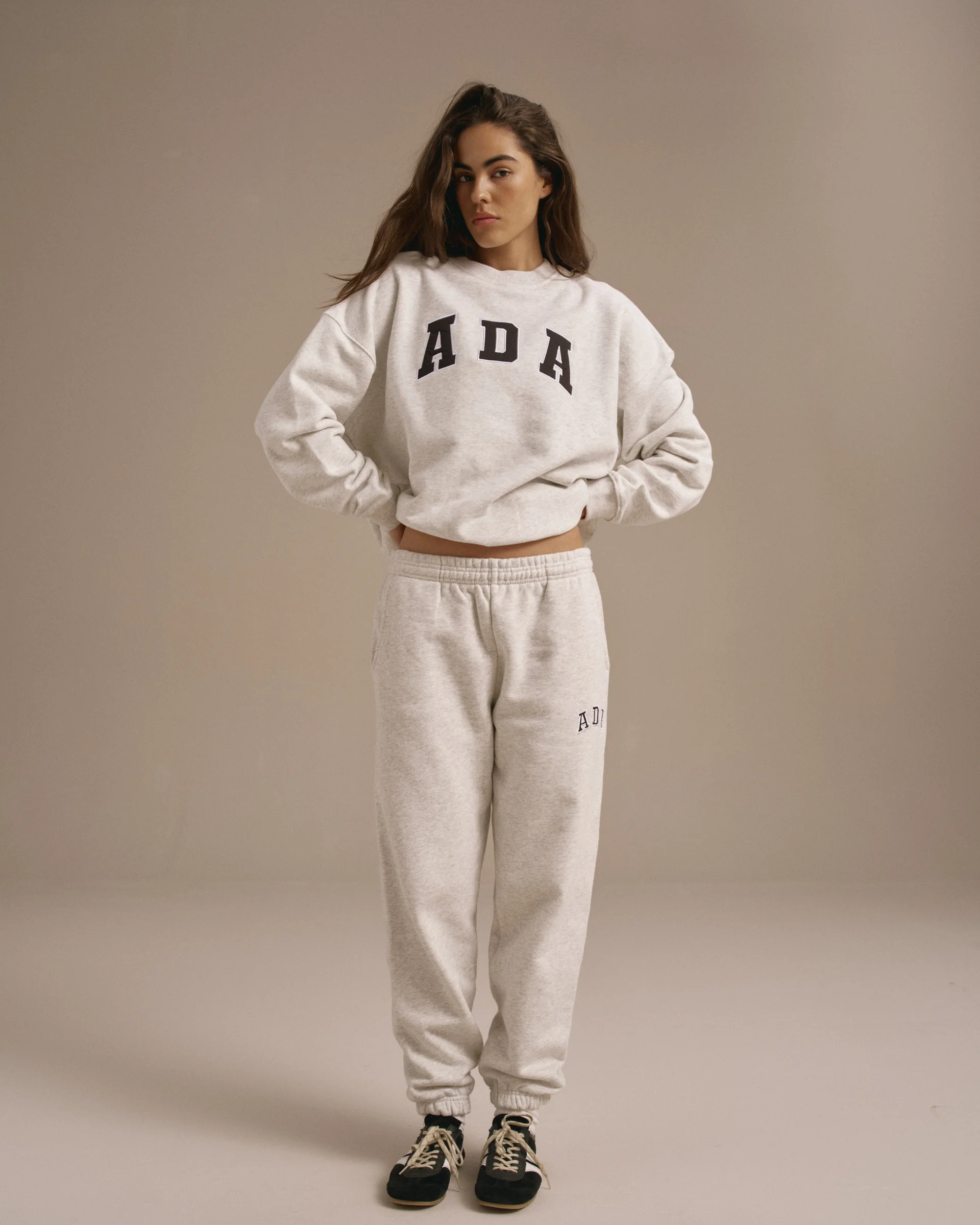 ADA Oversized Sweatshirt - Light Grey Melange - Image 4
