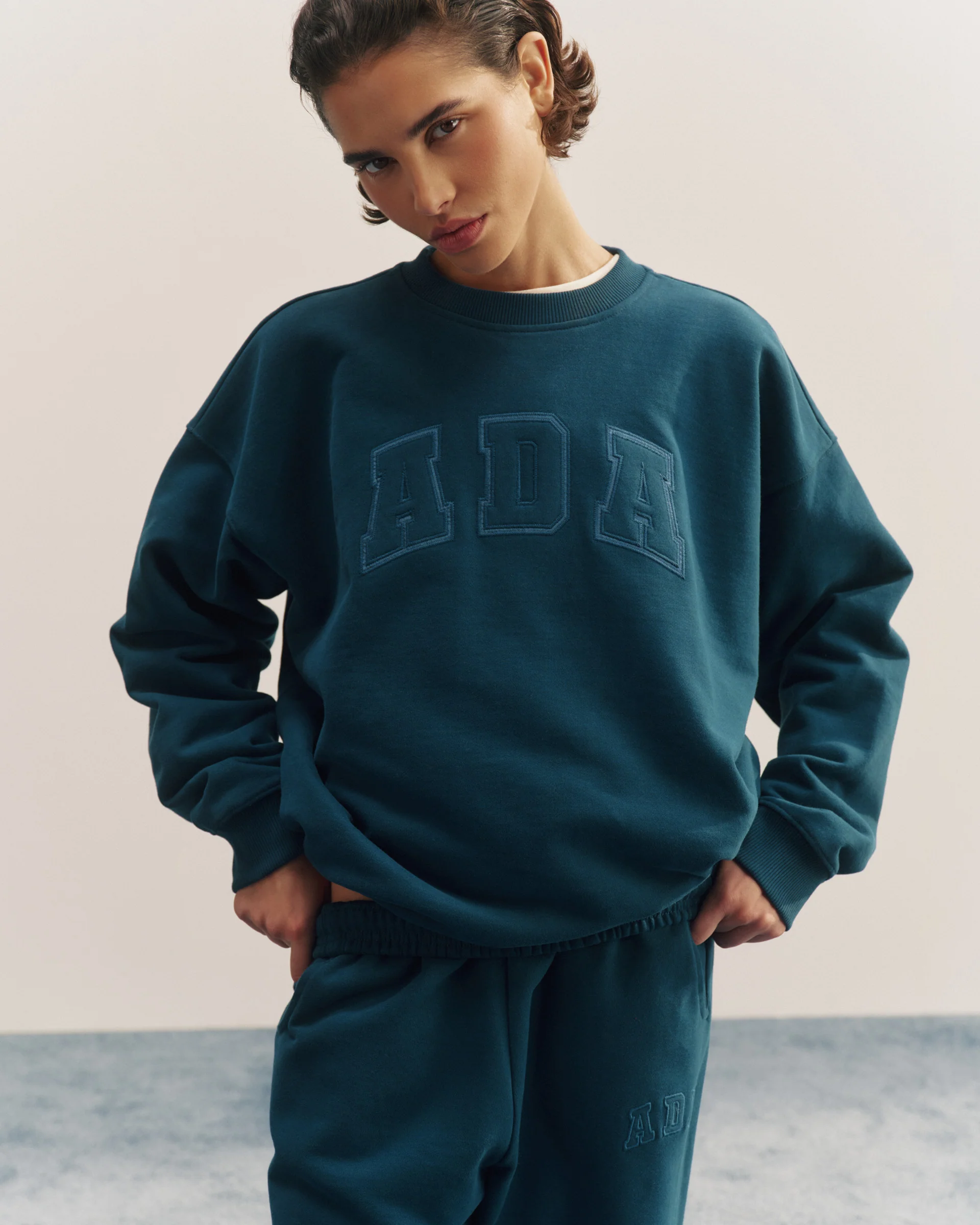 ADA Oversized Sweatshirt - Teal Blue - Image 2