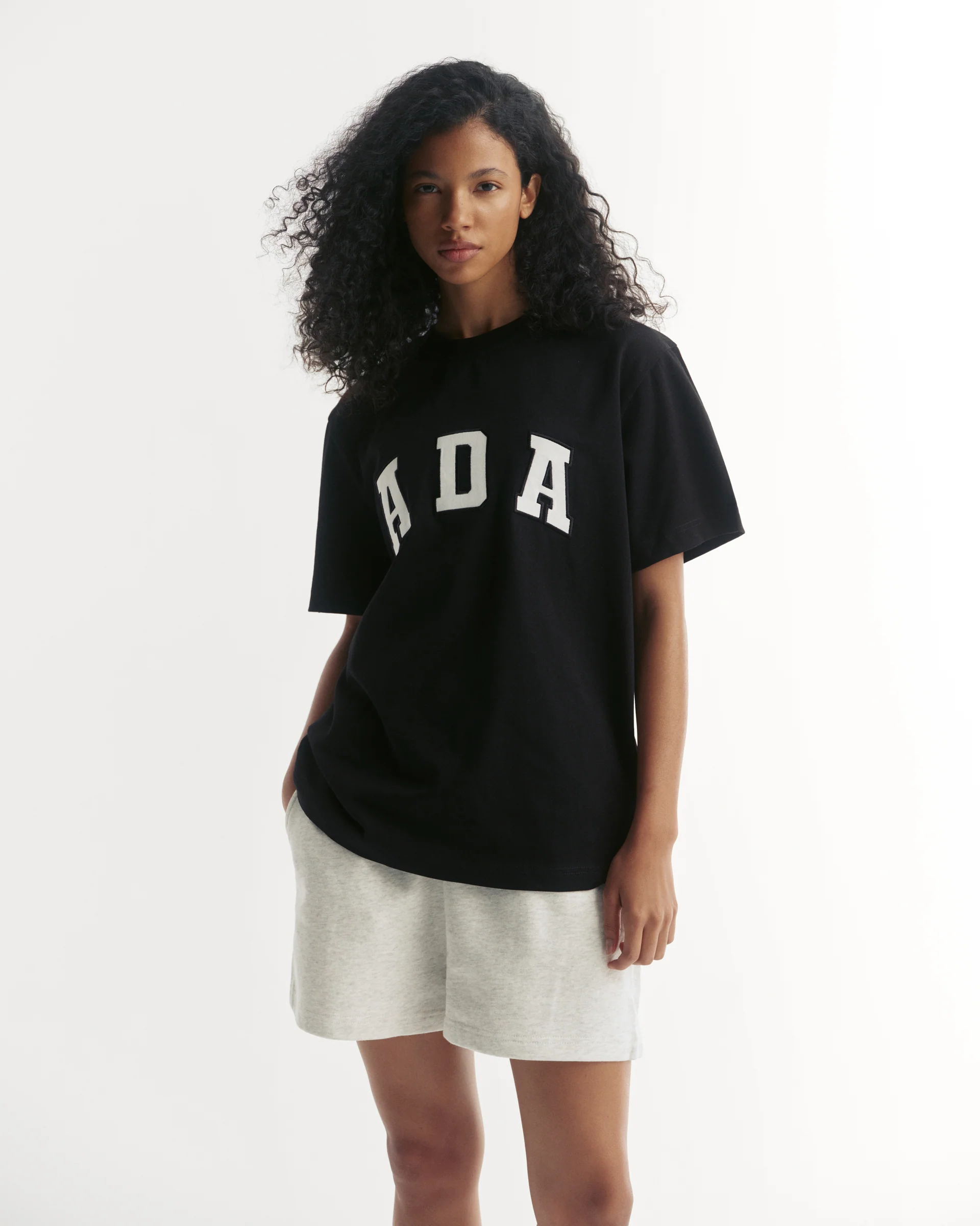 ADA Short Sleeve Oversized T-shirt - Black/White - Image 3