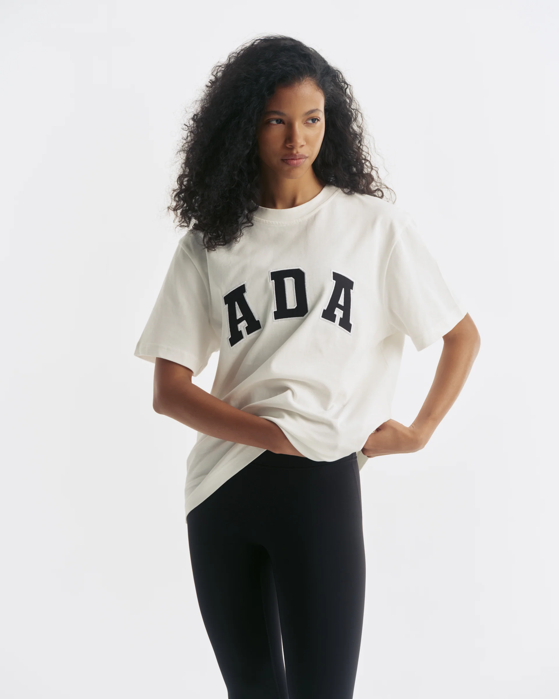 ADA Short Sleeve Oversized T-shirt - White/Black - Image 3