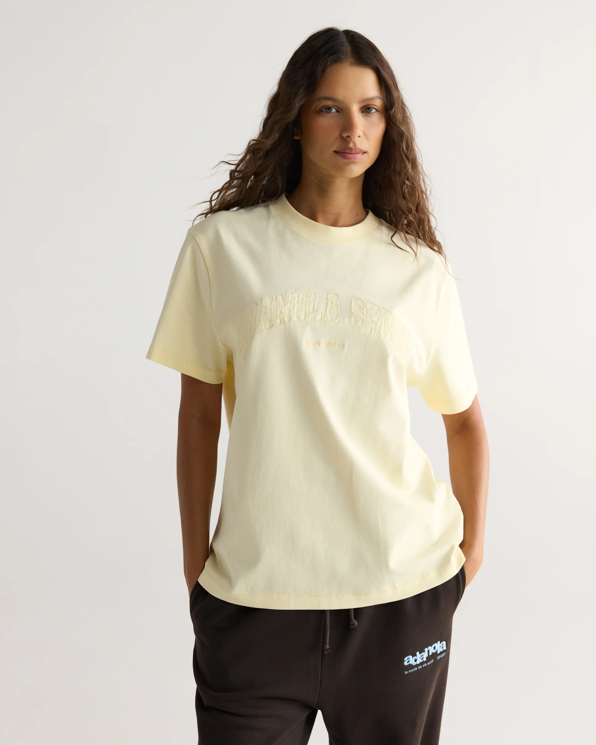 AS Stitch Detail Oversized T-shirt - Buttercream - Image 4