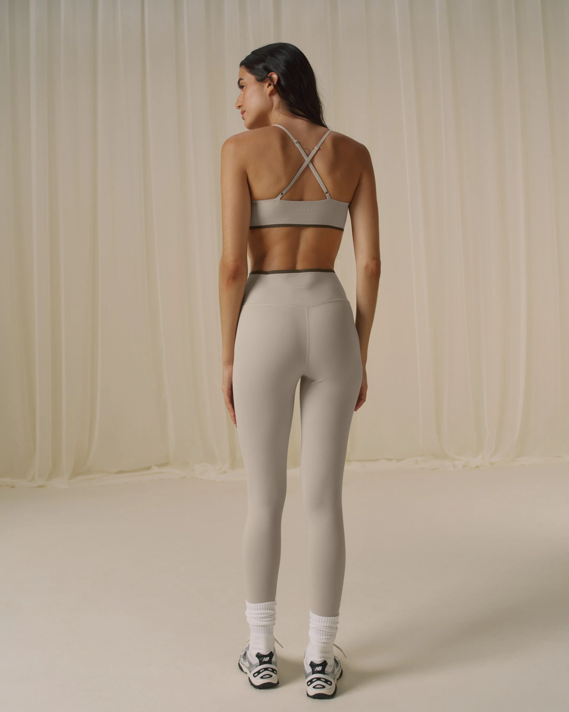 Bonded Contrast Leggings - Bone - Image 3