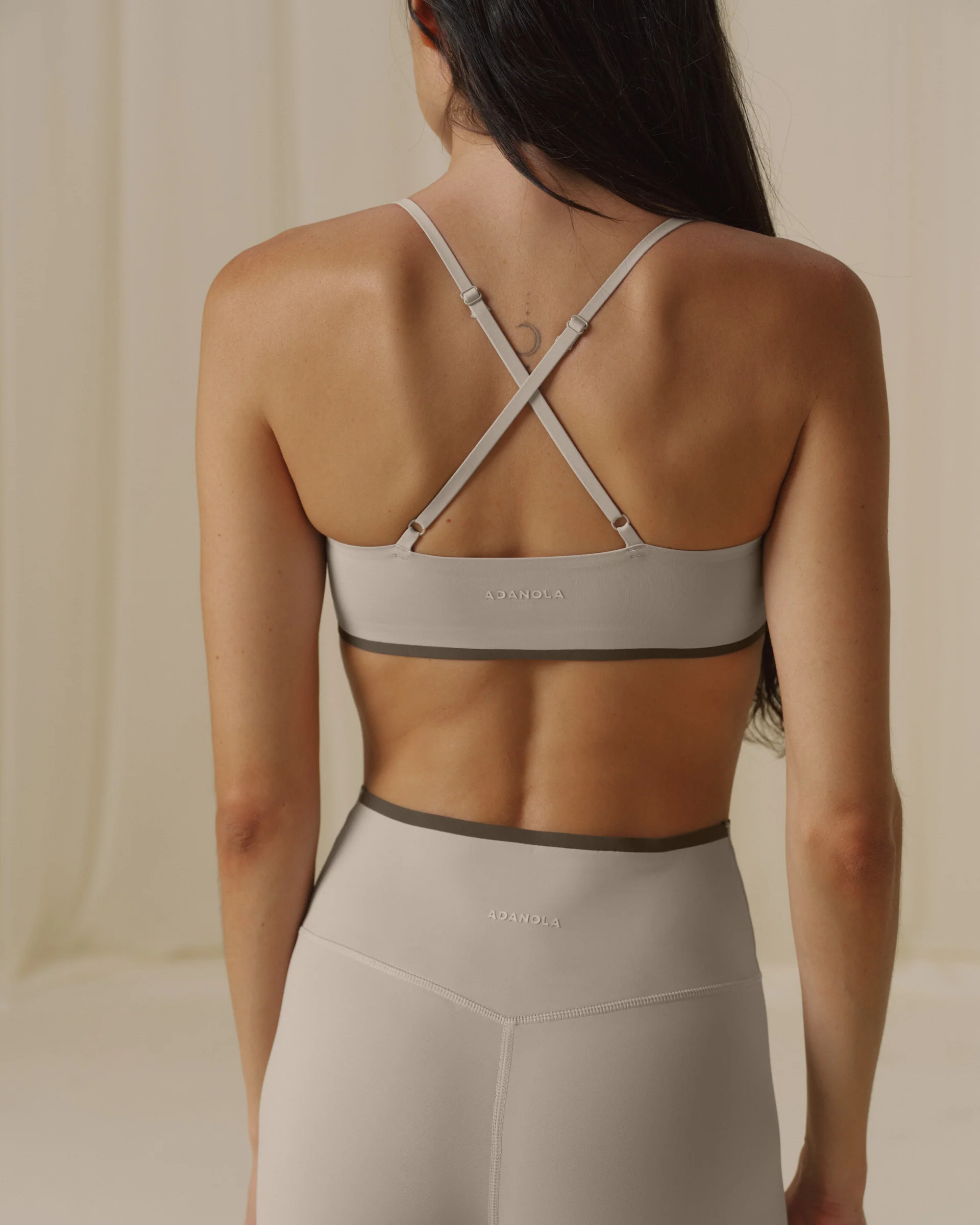 Bonded Contrast Leggings - Bone - Image 4