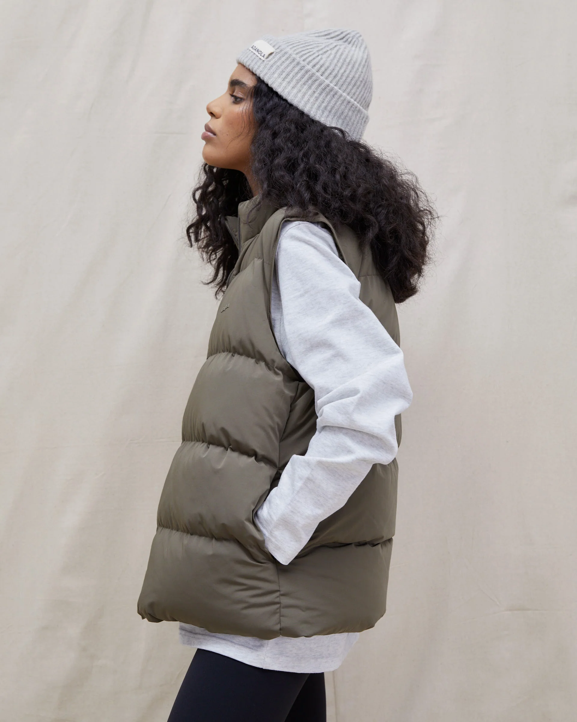Boxy Gilet - Khaki Green - Image 8