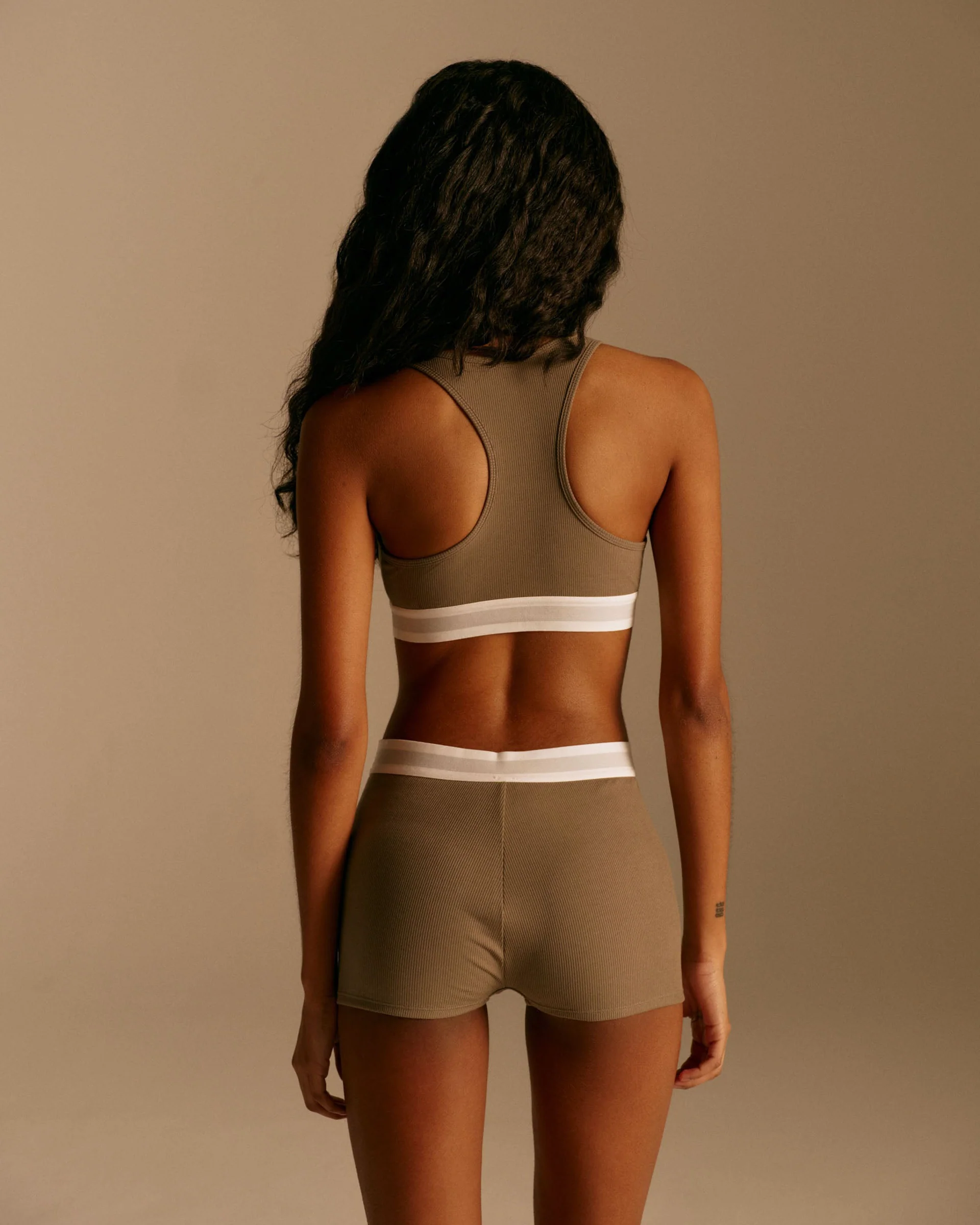 Branded Ribbed Boxer - Olive Green - Image 3