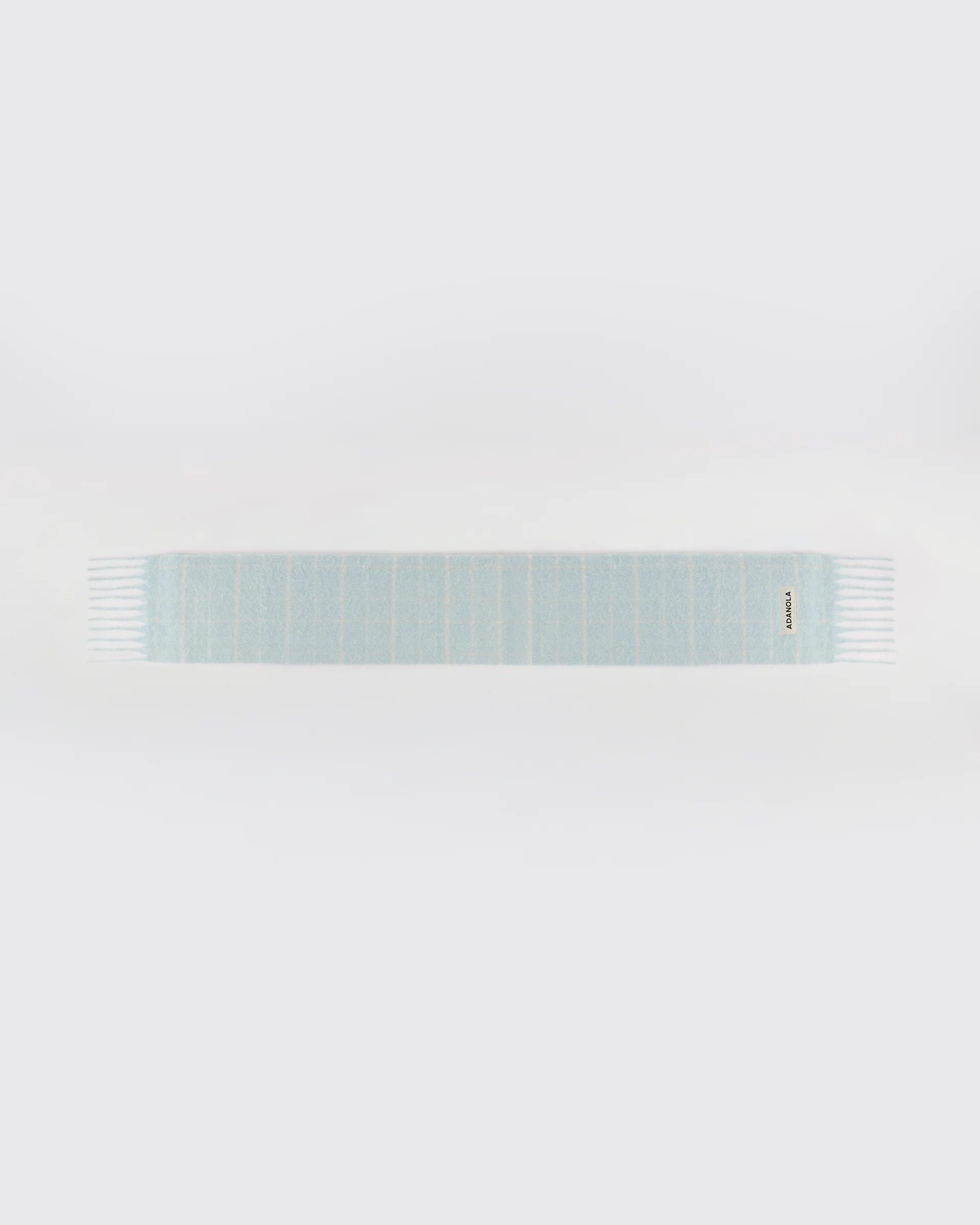 Brushed Checked Scarf - Light Blue - Image 4