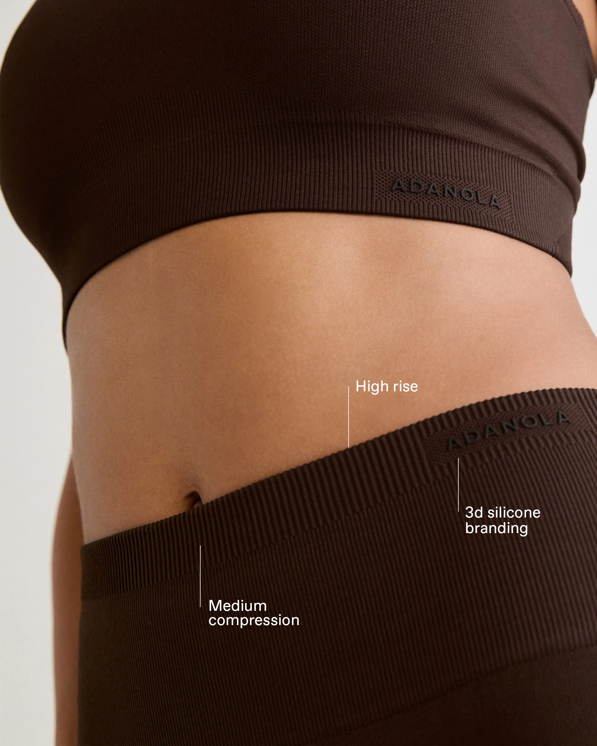 Classic Seamless Crop Shorts - Chocolate Brown - Image 2