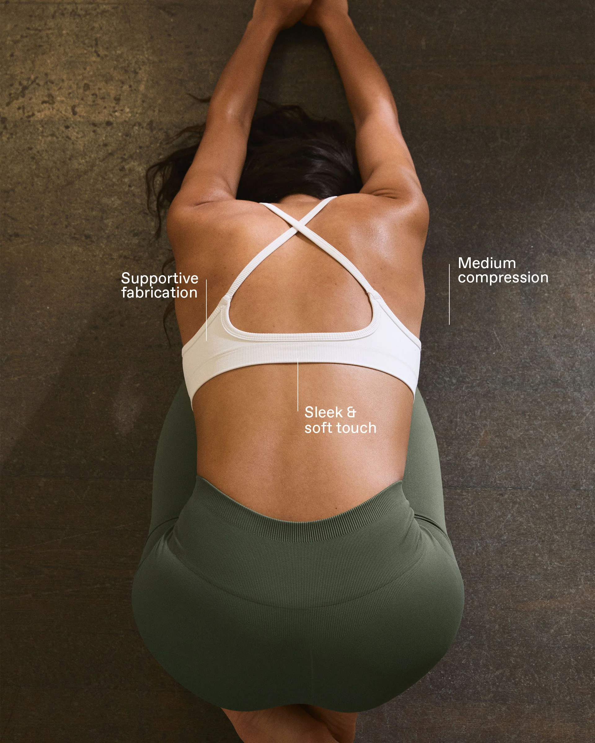Classic Seamless Cross Back Bra - Warm White - Image 2