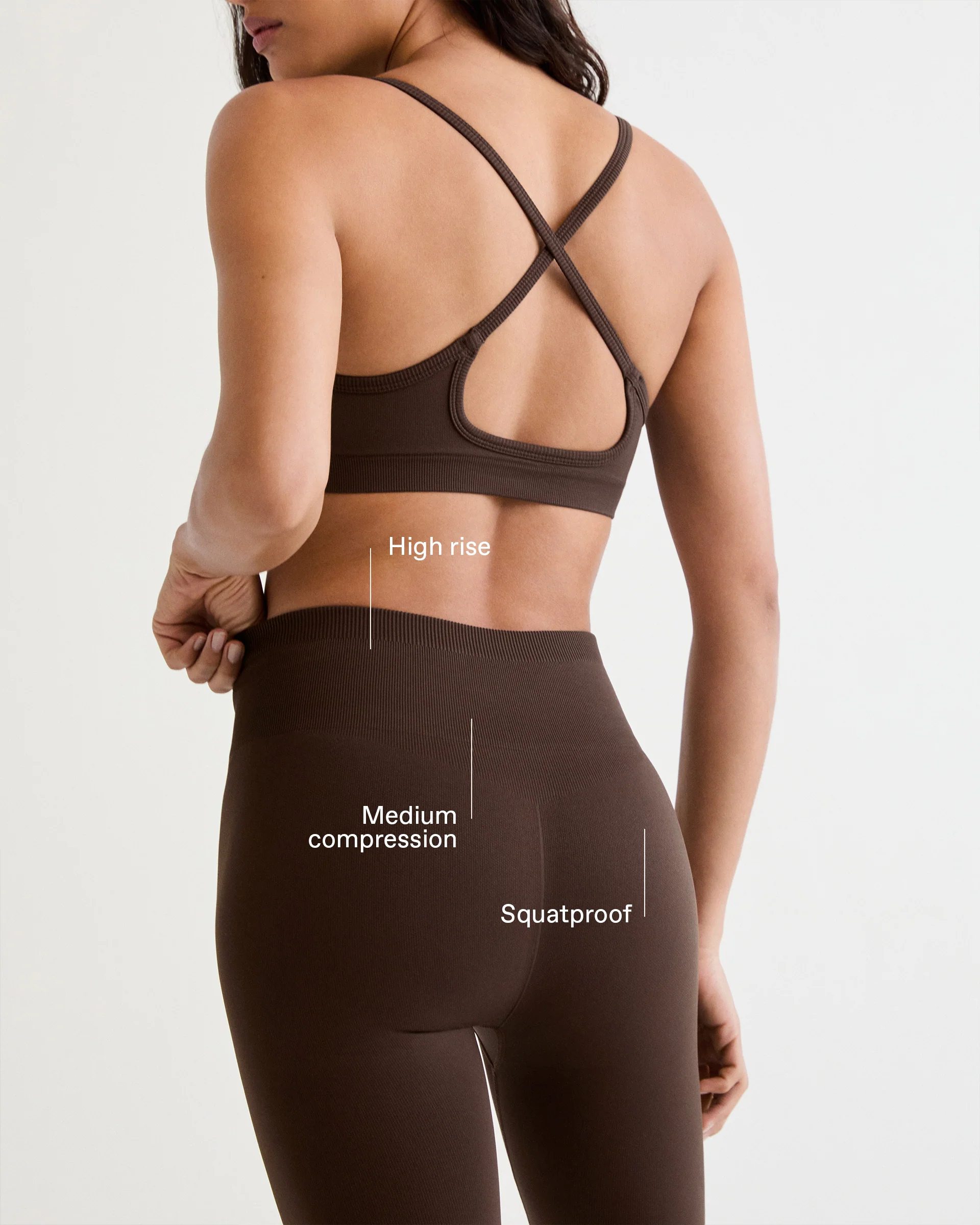 Classic Seamless Leggings - Chocolate Brown - Image 2