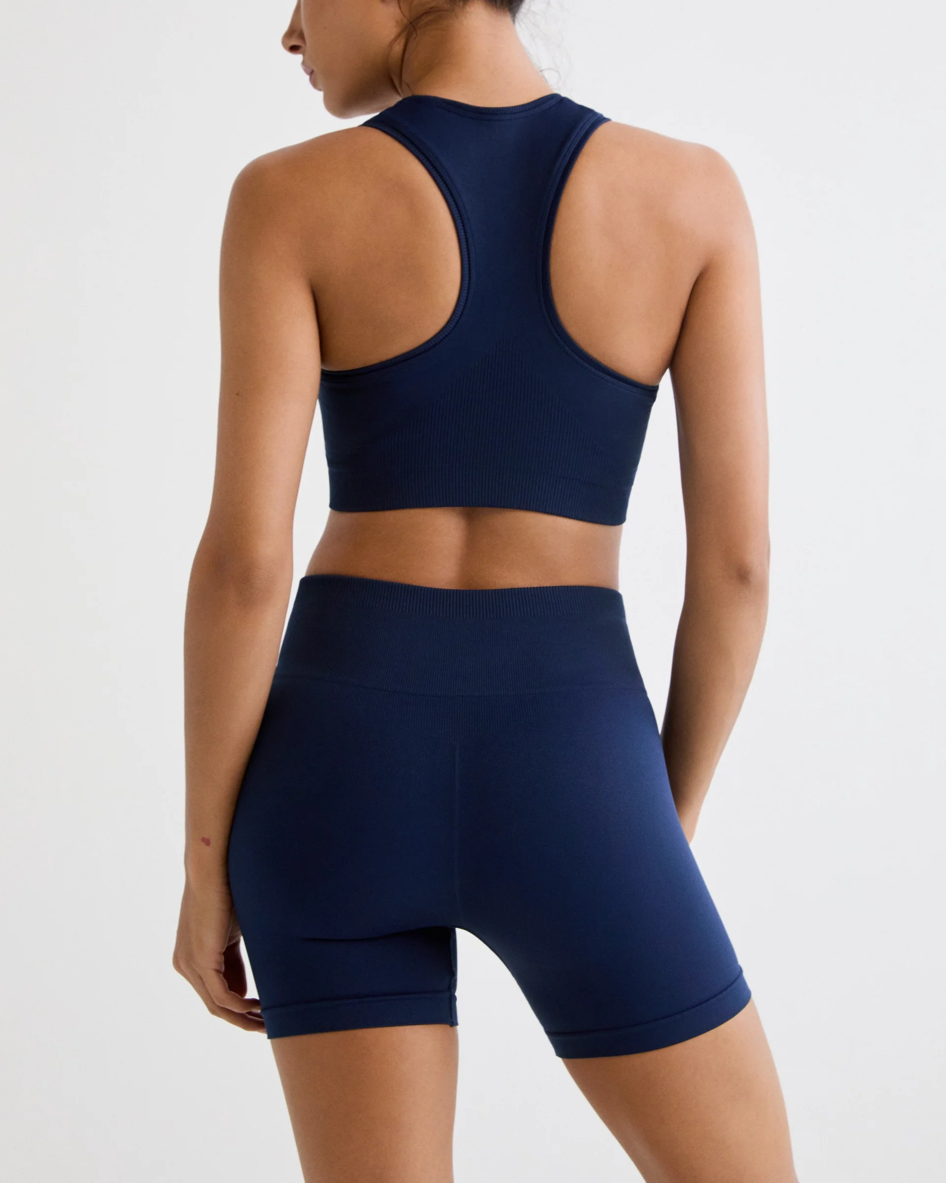 Classic Seamless Racer Back Bra - Navy Blue - Image 3