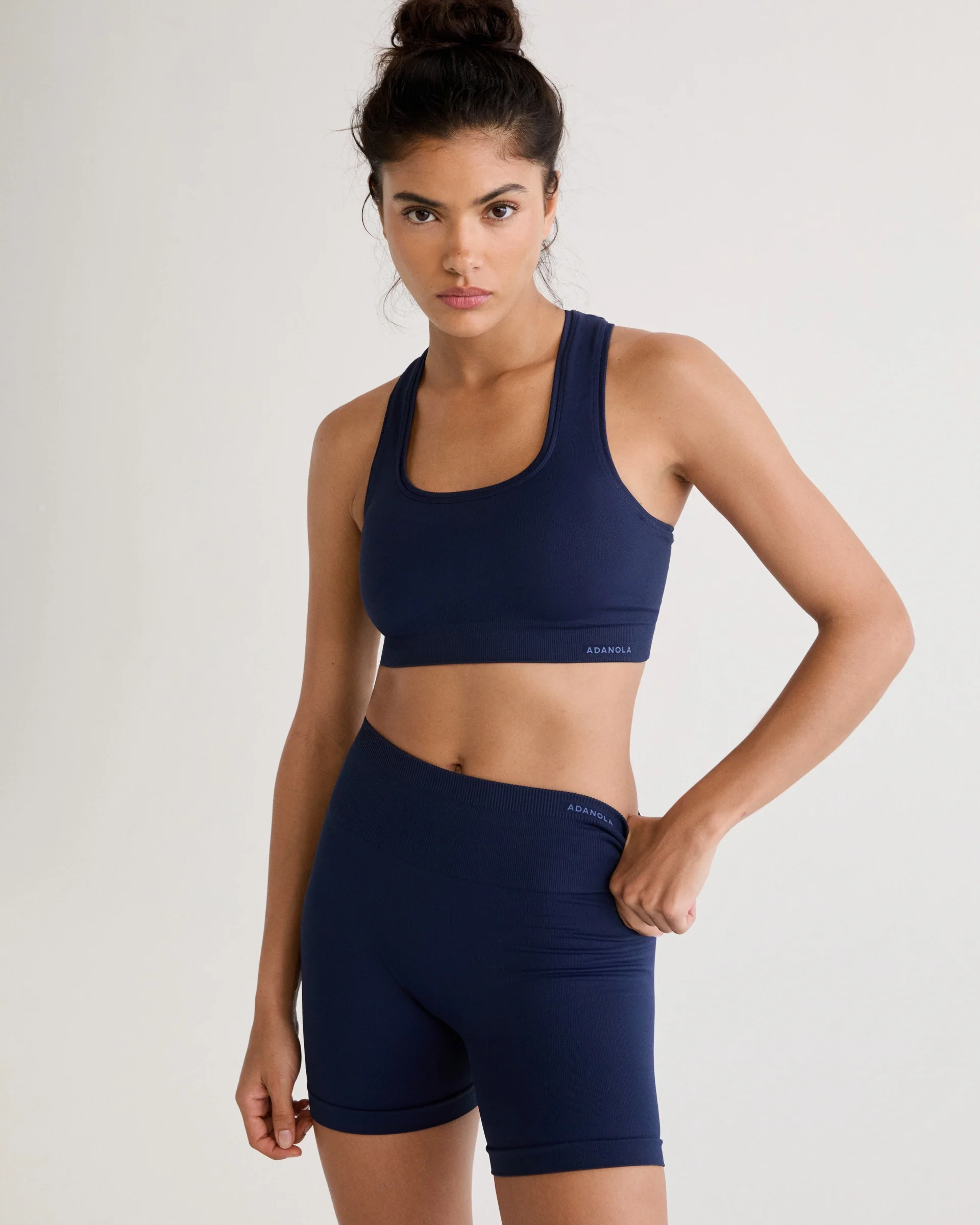 Classic Seamless Racer Back Bra - Navy Blue - Image 4