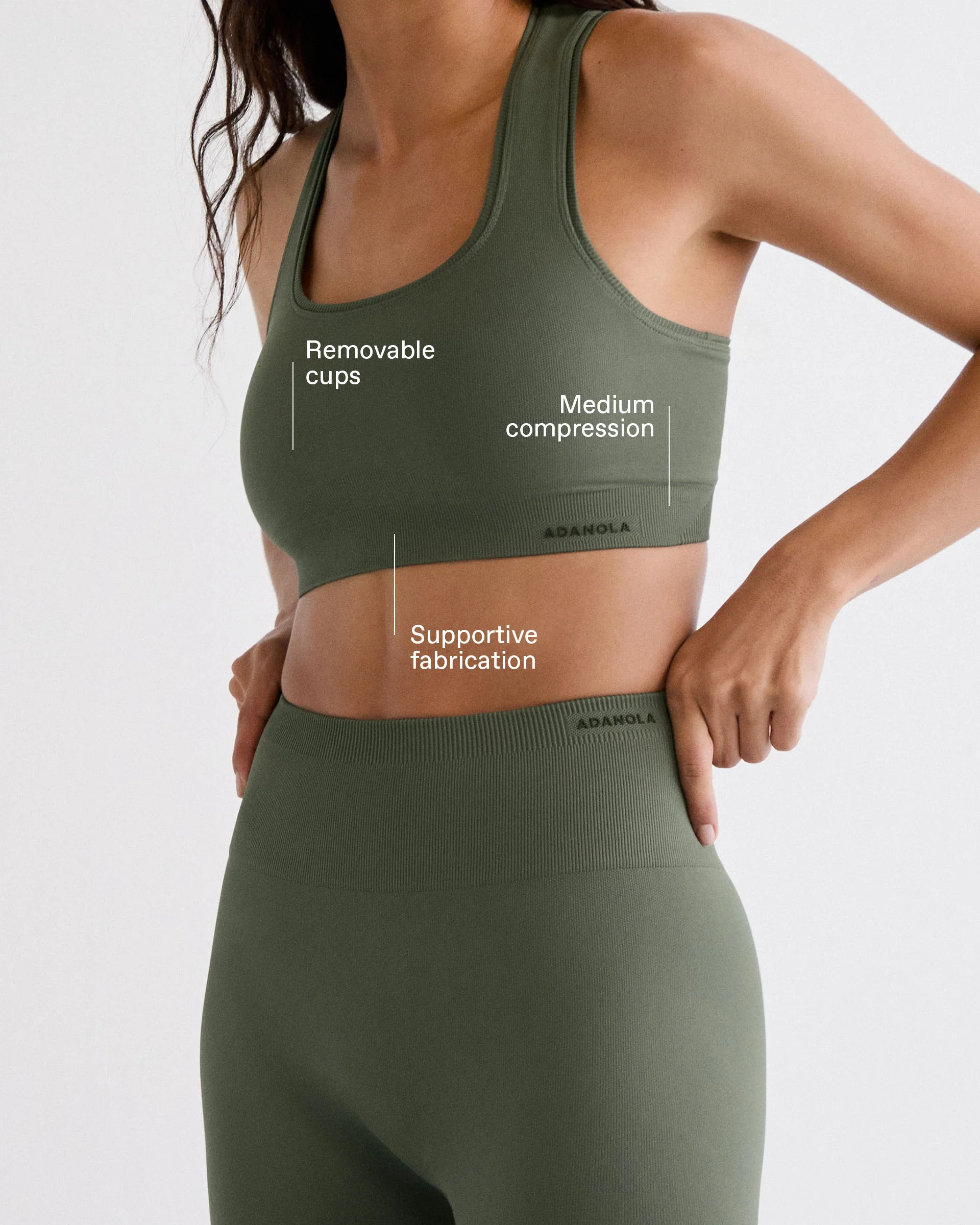 Classic Seamless Racer Back Bra - Thyme Green - Image 2