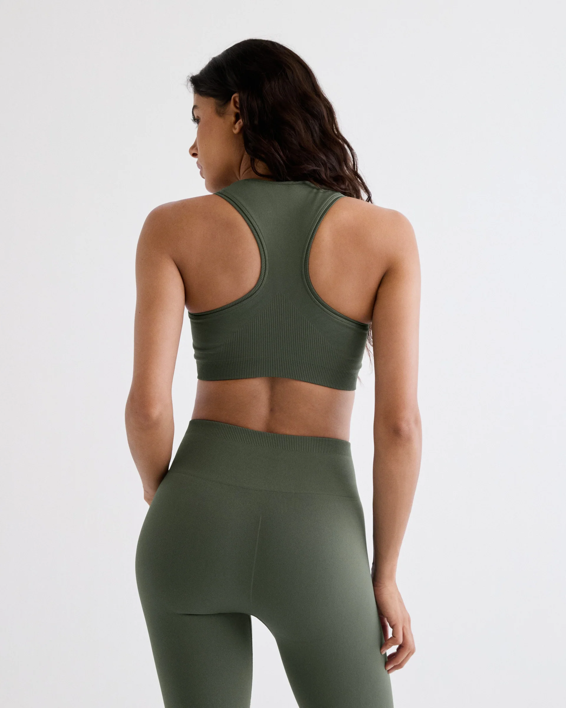 Classic Seamless Racer Back Bra - Thyme Green - Image 3