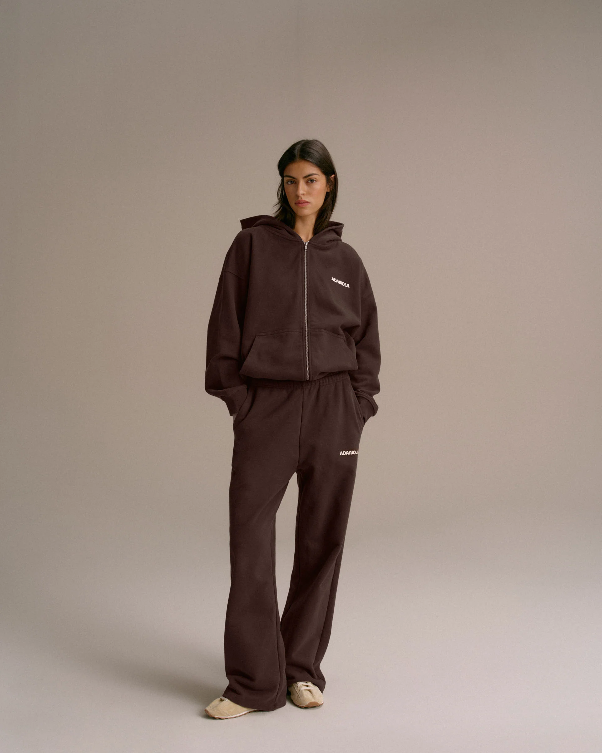 Movement Oversized Full Zip Hoodie - Chocolate Brown - Image 3