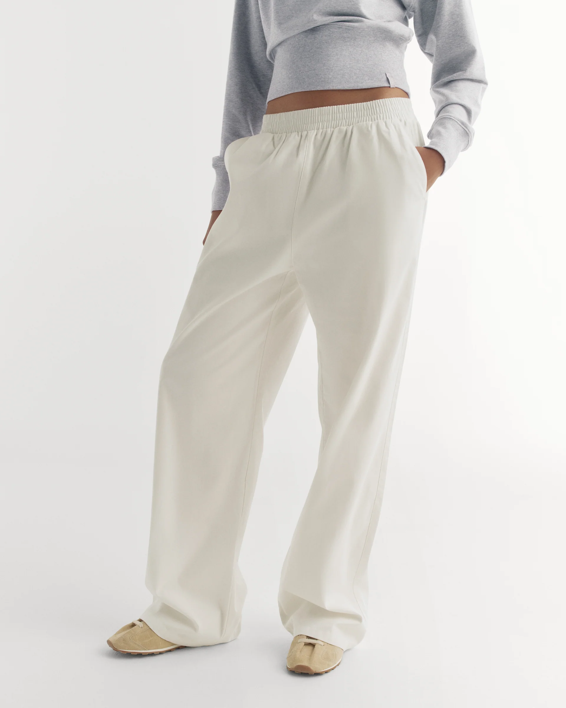 Cotton Pull on Pants - White - Image 4