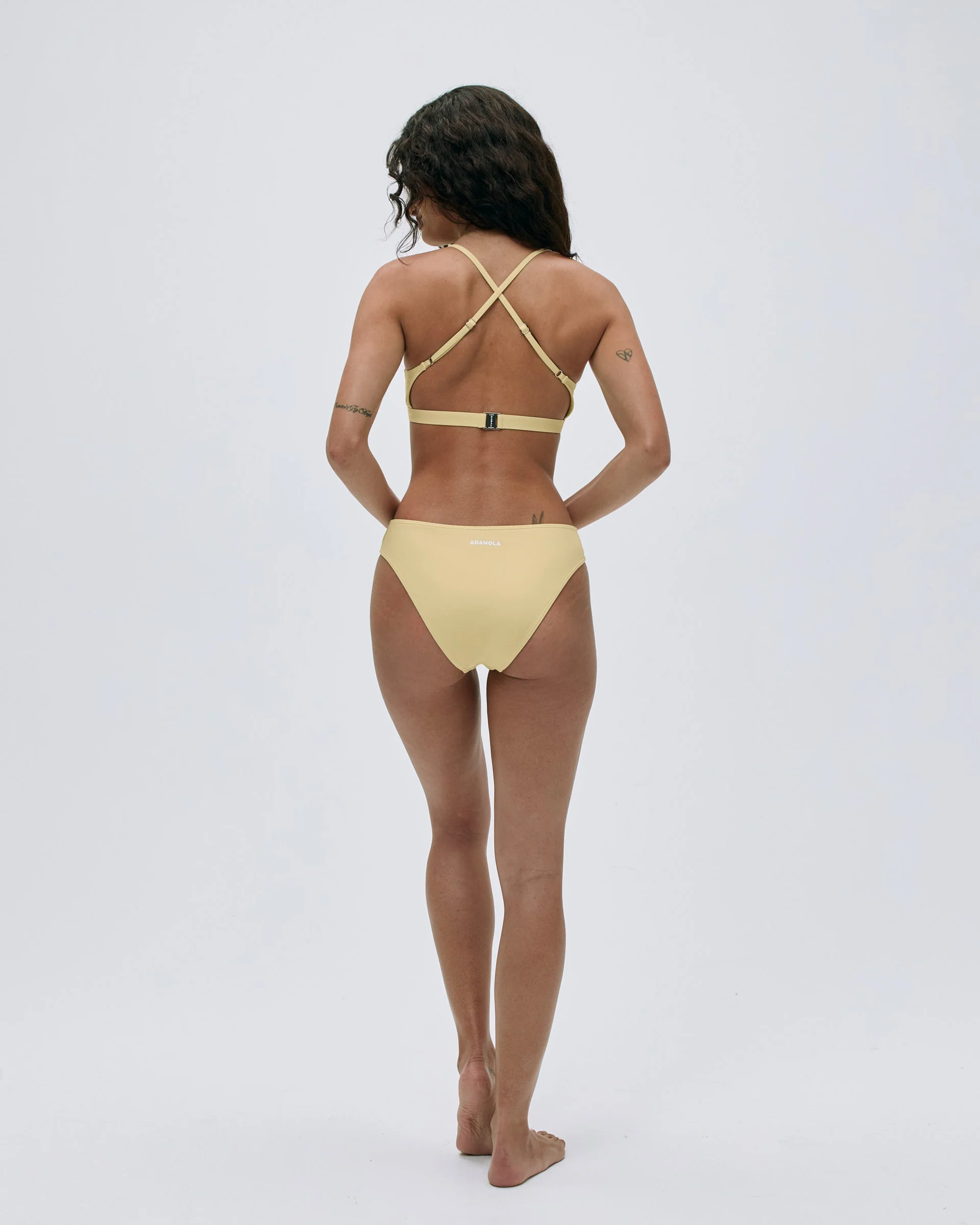 Cross Back Bikini Top - Butter Yellow - Image 2