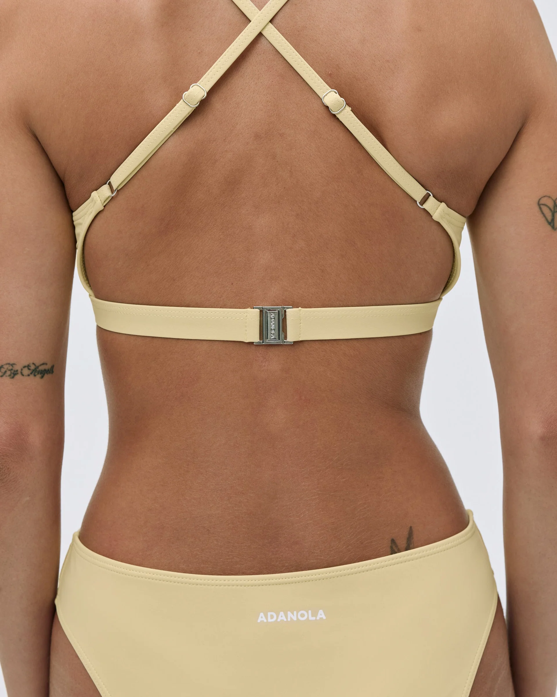 Cross Back Bikini Top - Butter Yellow - Image 4