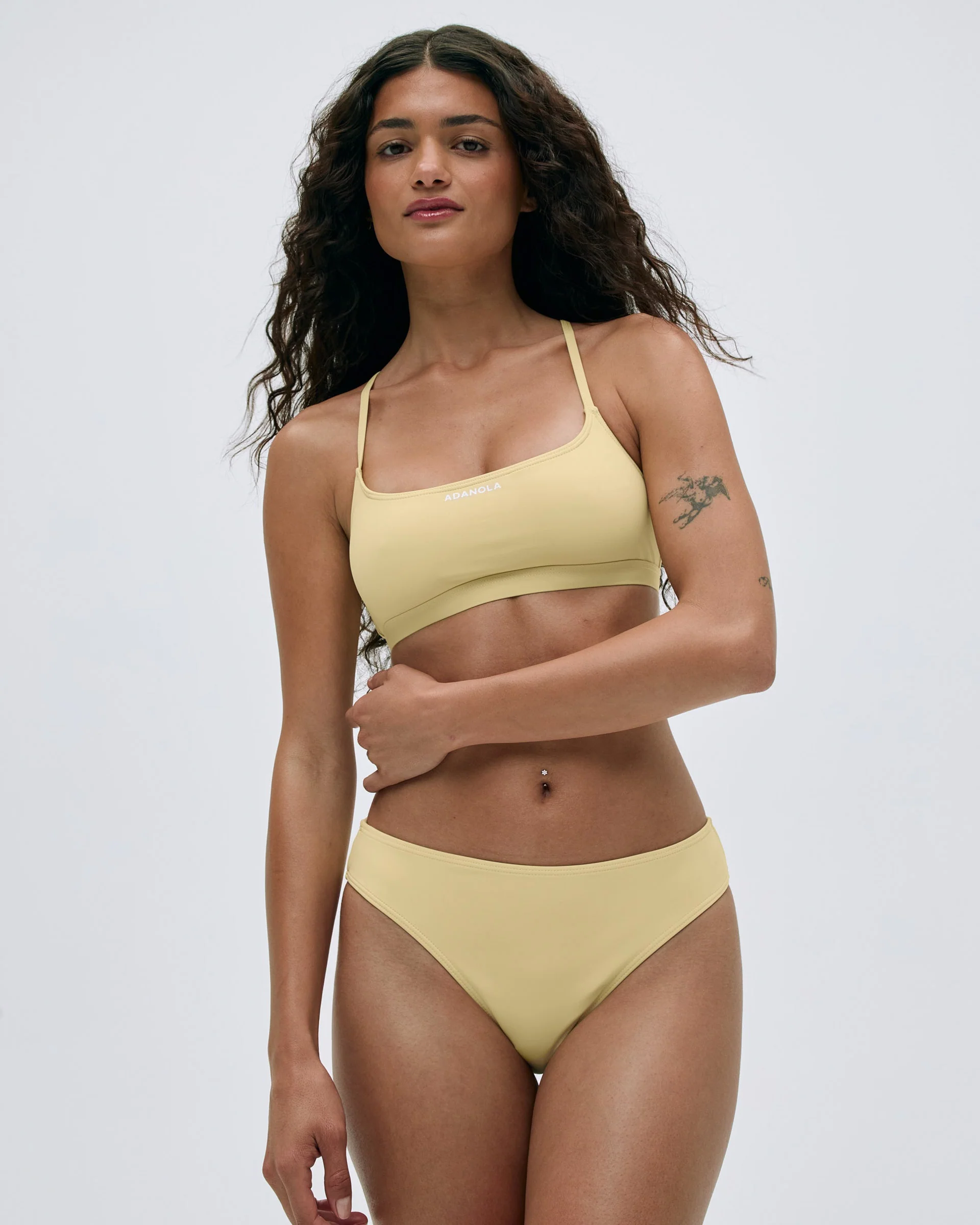 Cross Back Bikini Top - Butter Yellow - Image 5
