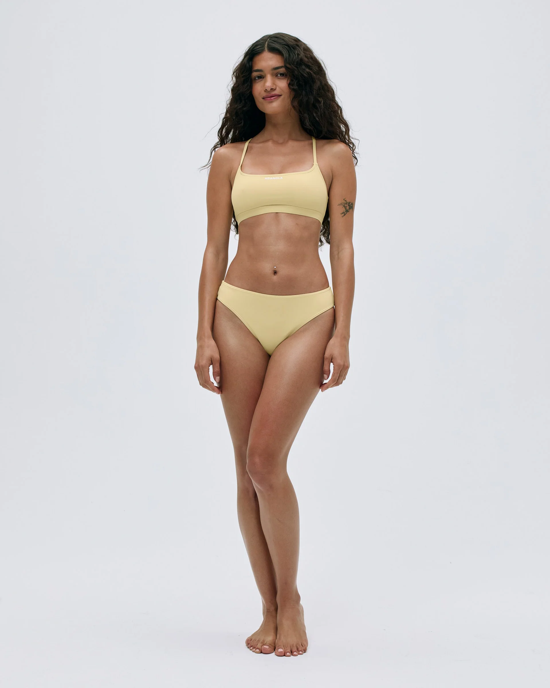 Cross Back Bikini Top - Butter Yellow - Image 6