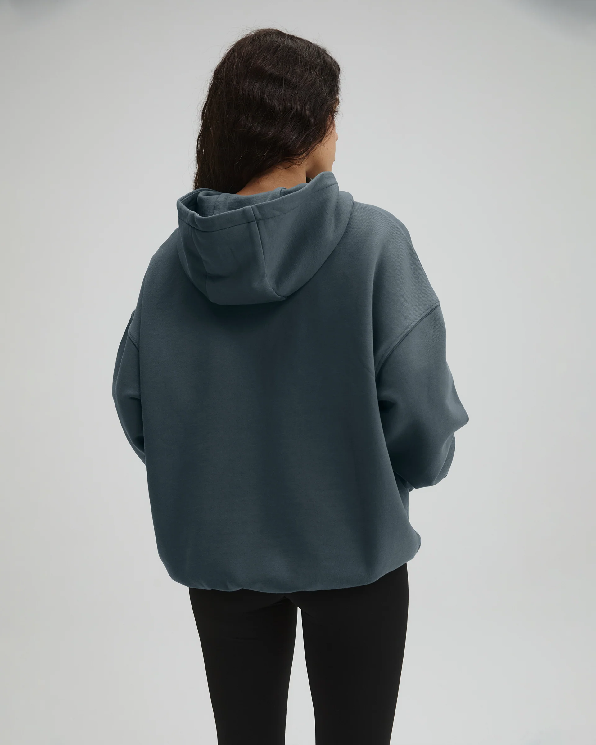 Distressed Varsity Washed Oversized Hoodie - Storm Blue - Image 2