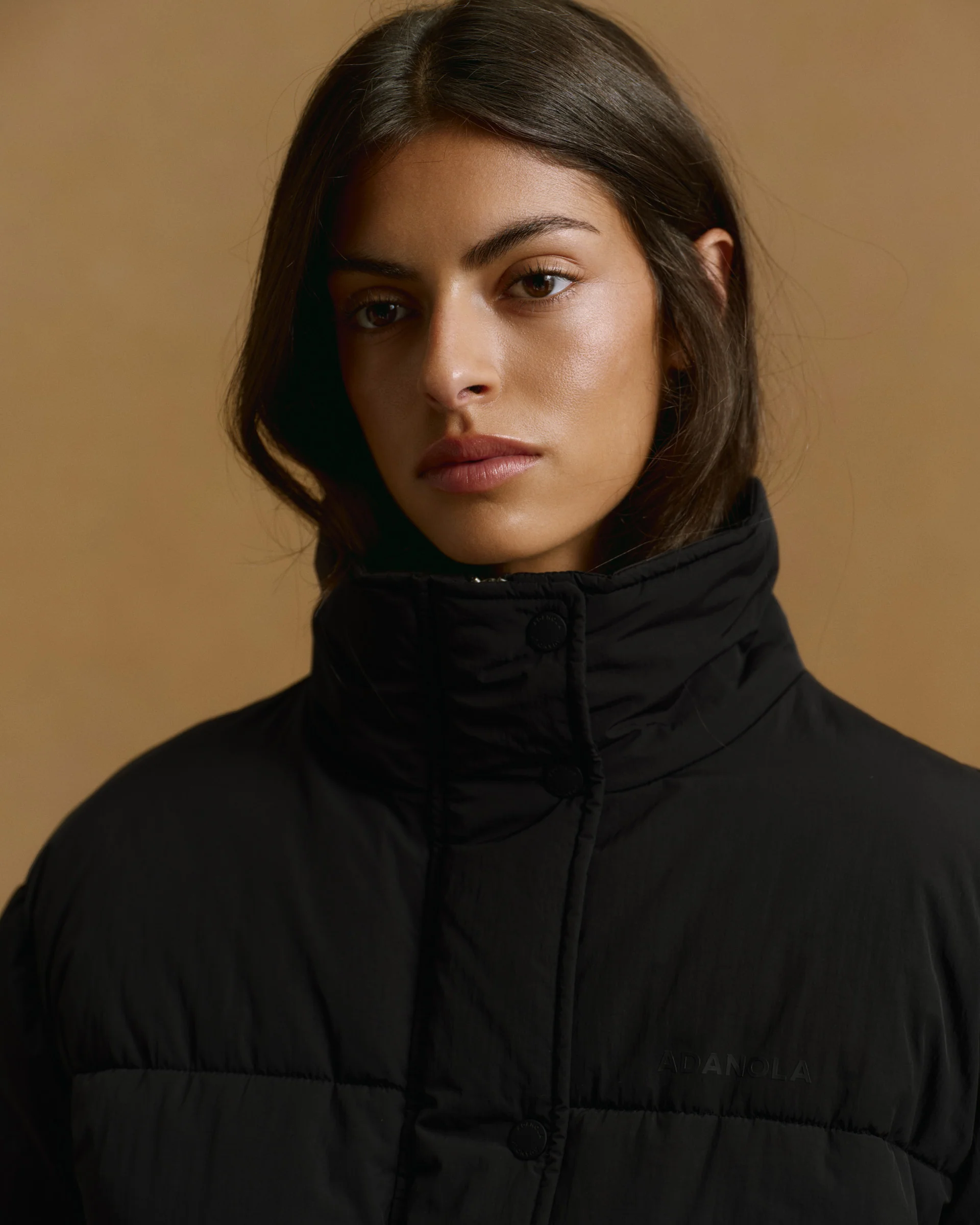 Funnel Neck Puffer Jacket - Black - Image 3