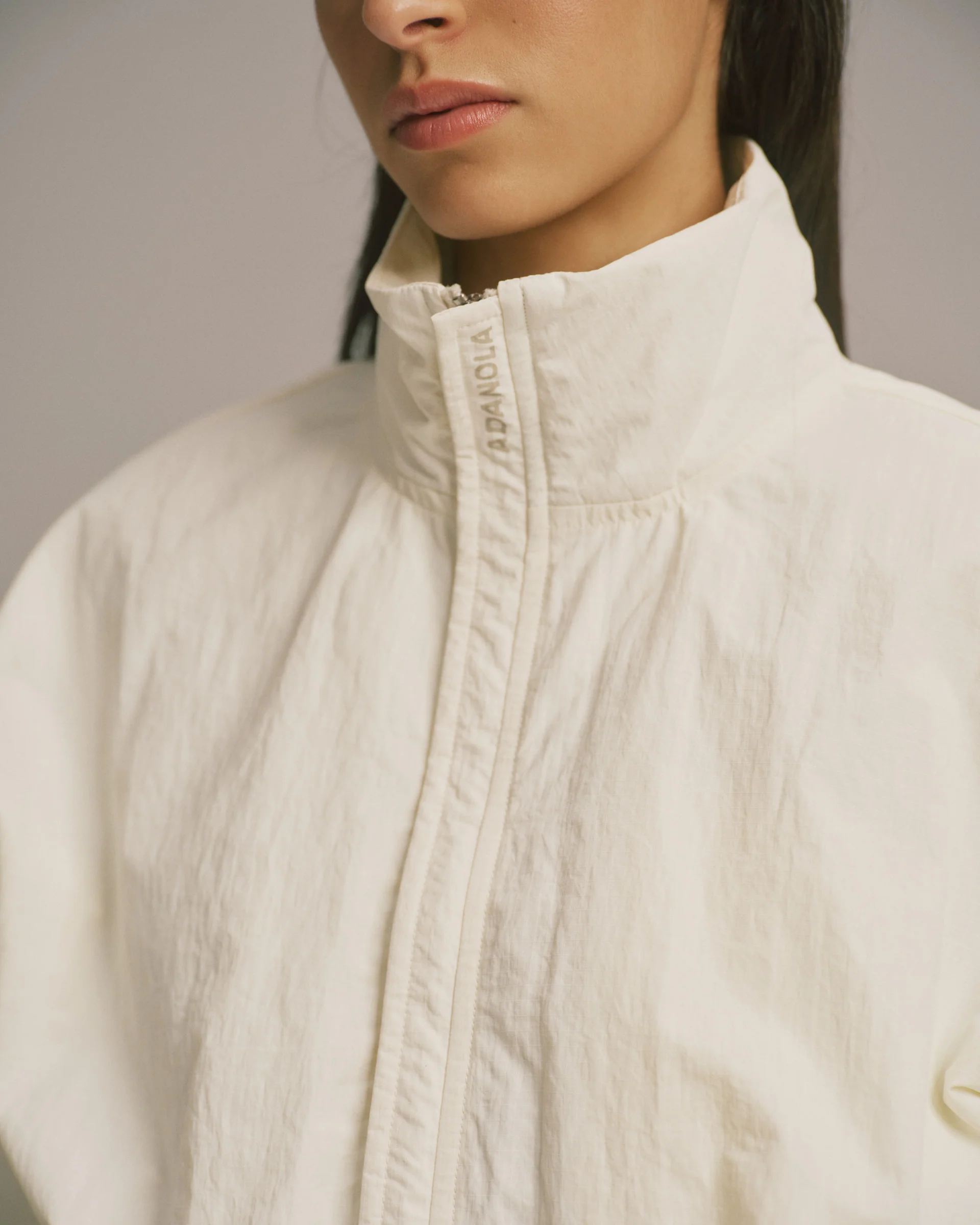 Funnel Neck Track Jacket - Marshmallow White - Image 3