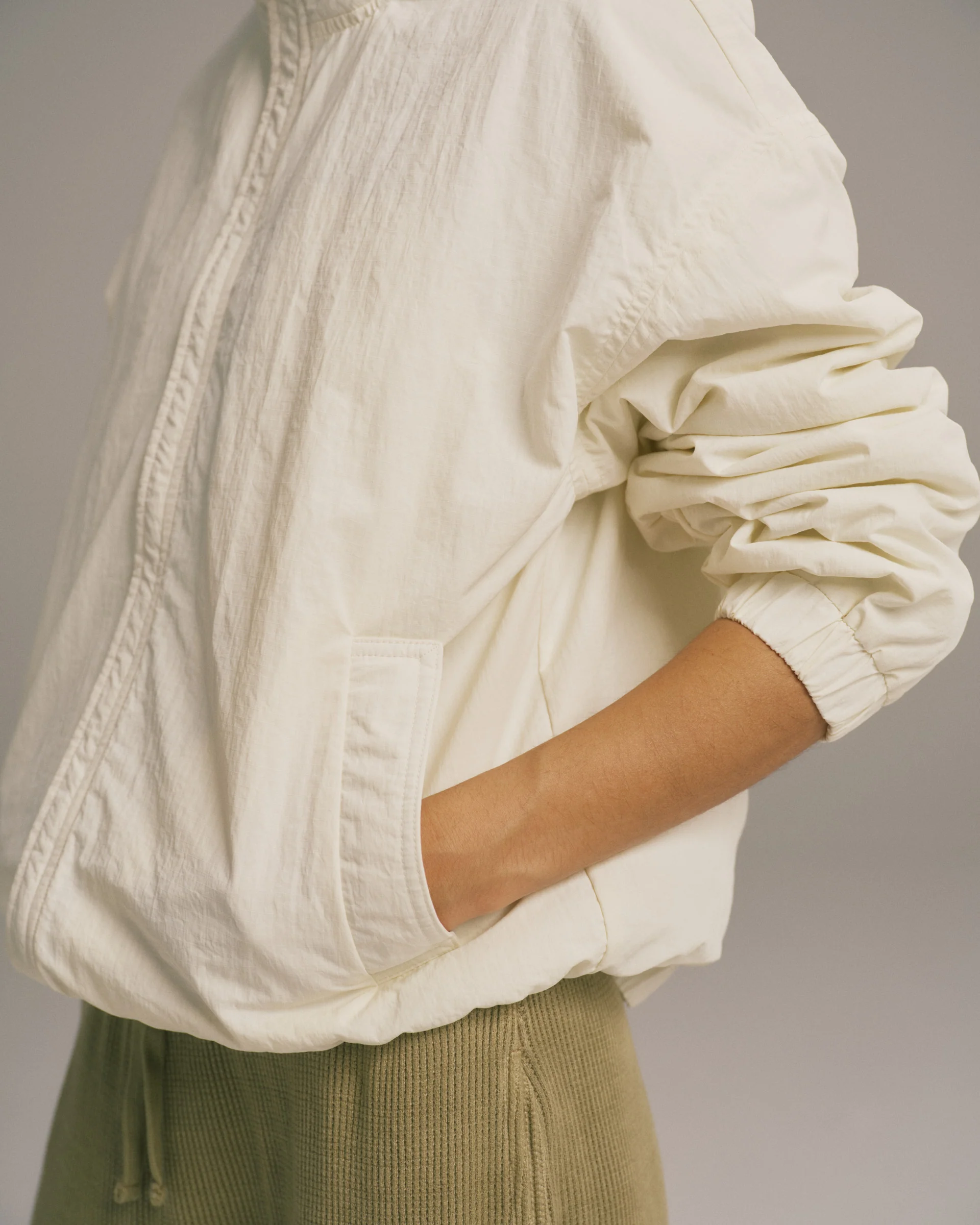 Funnel Neck Track Jacket - Marshmallow White - Image 4