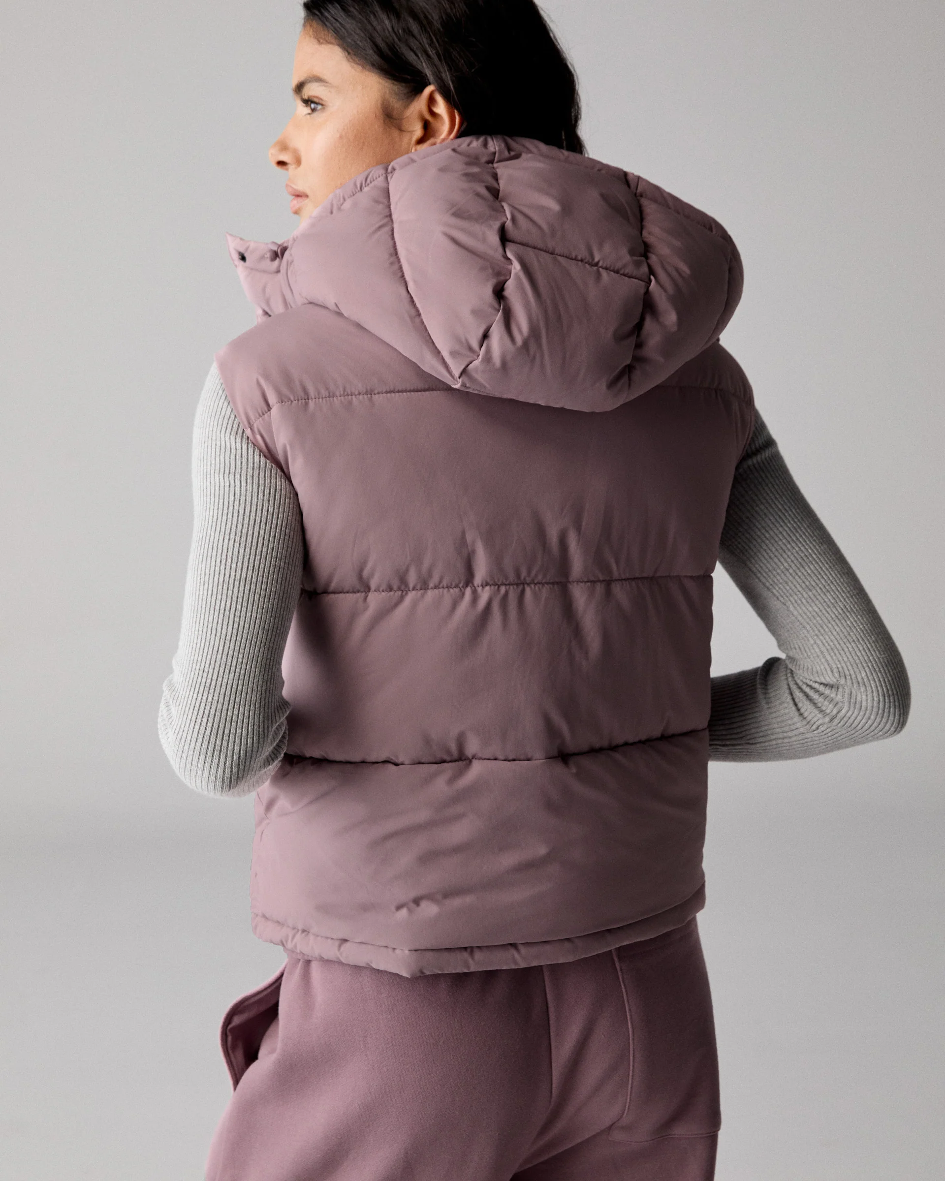 Hooded Puffer Gilet - Dusk Purple - Image 3