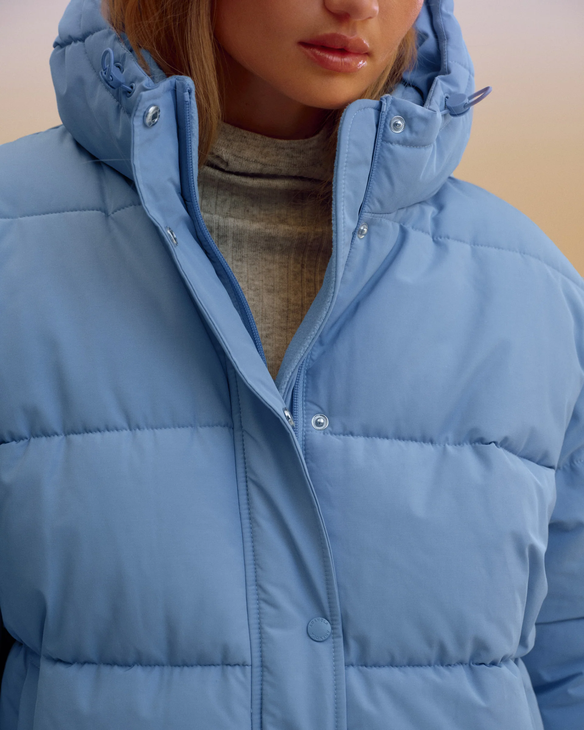 Hooded Puffer Jacket - Ice Blue - Image 2