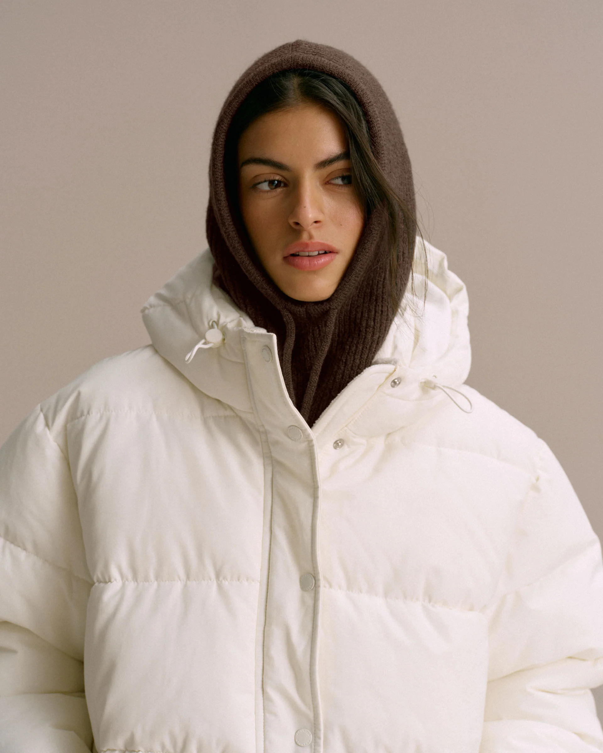 Hooded Puffer Jacket - Marshmallow White - Image 3