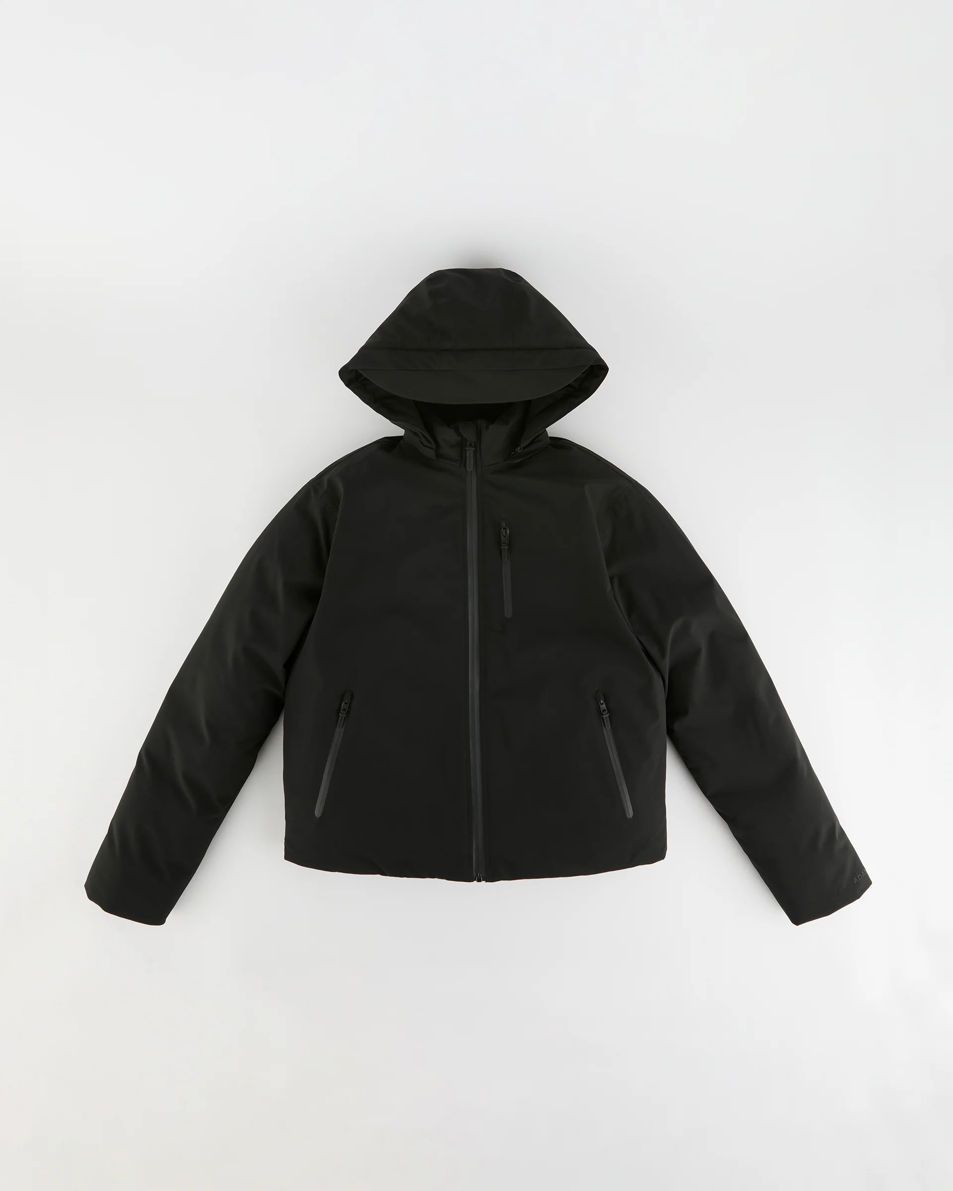 Hooded Waterproof Coat - Black - Image 8