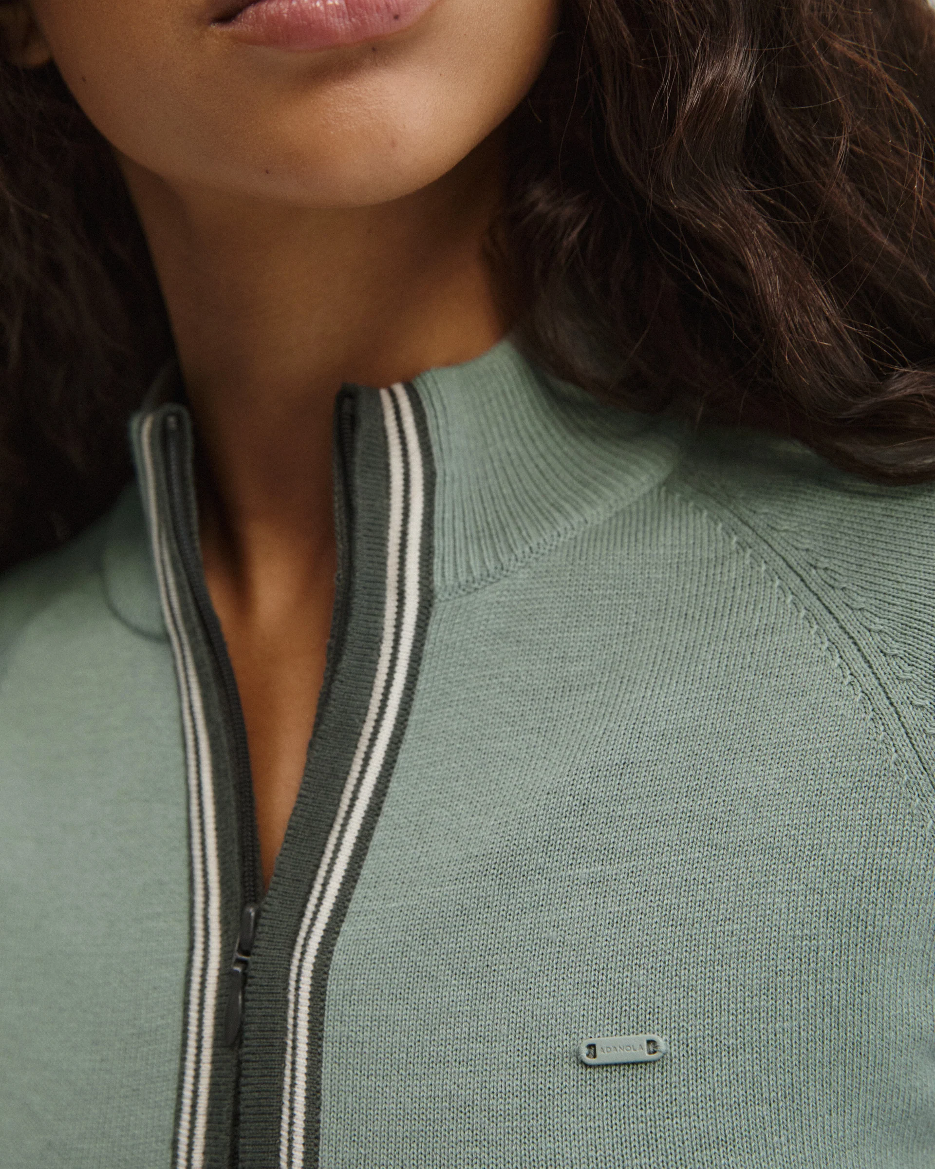 Knit Funnel Neck Sweatshirt - Cloud Blue - Image 3