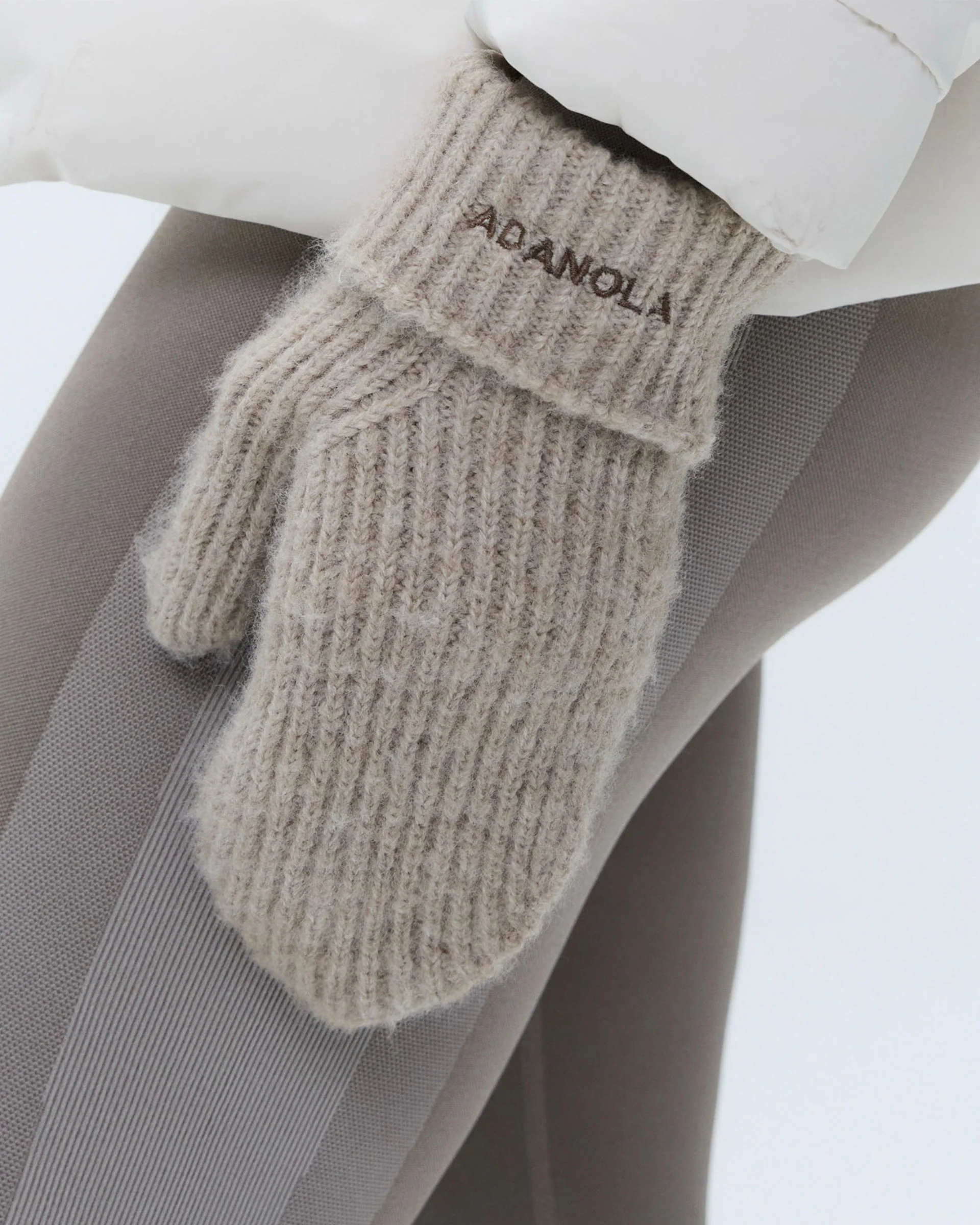Knit Mittens - Sand - Image 4