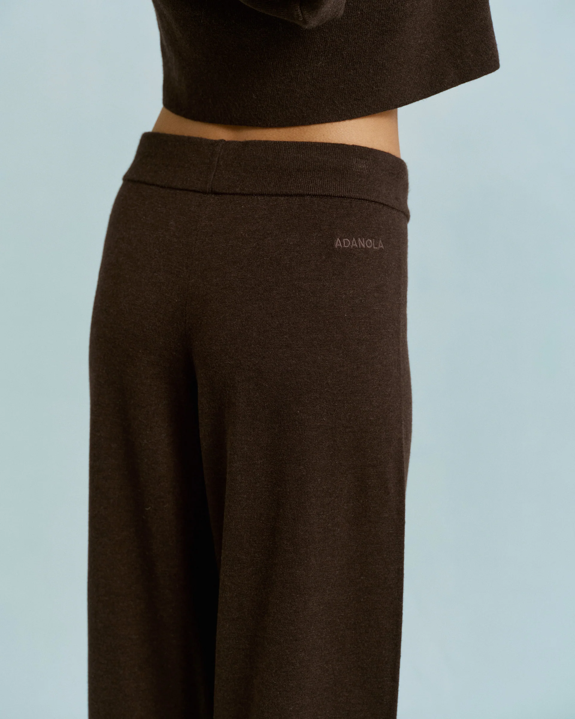 Knit Straight Leg Trousers - Coffee Bean - Image 4