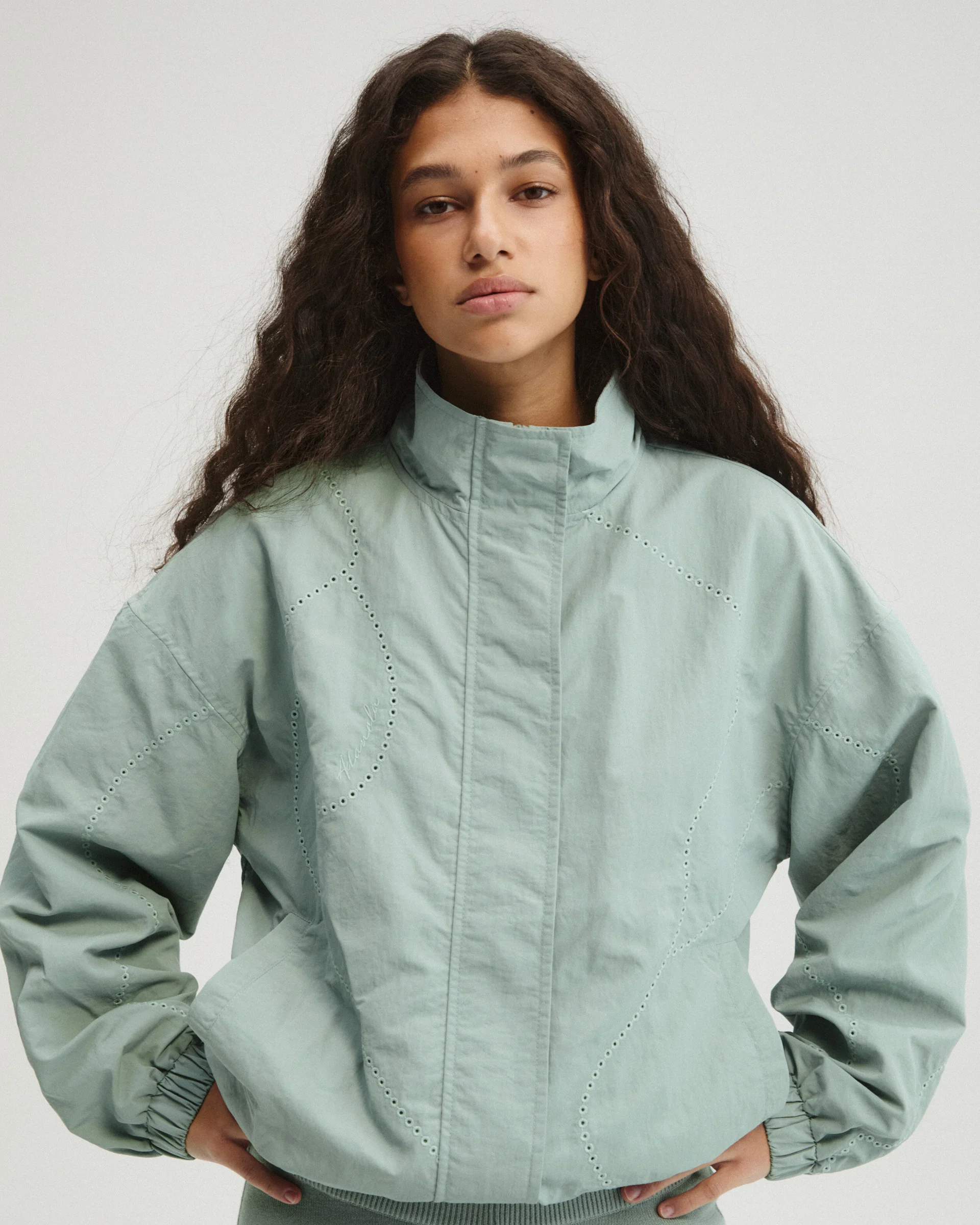 Laser Cut Track Jacket - Cloud Blue - Image 4