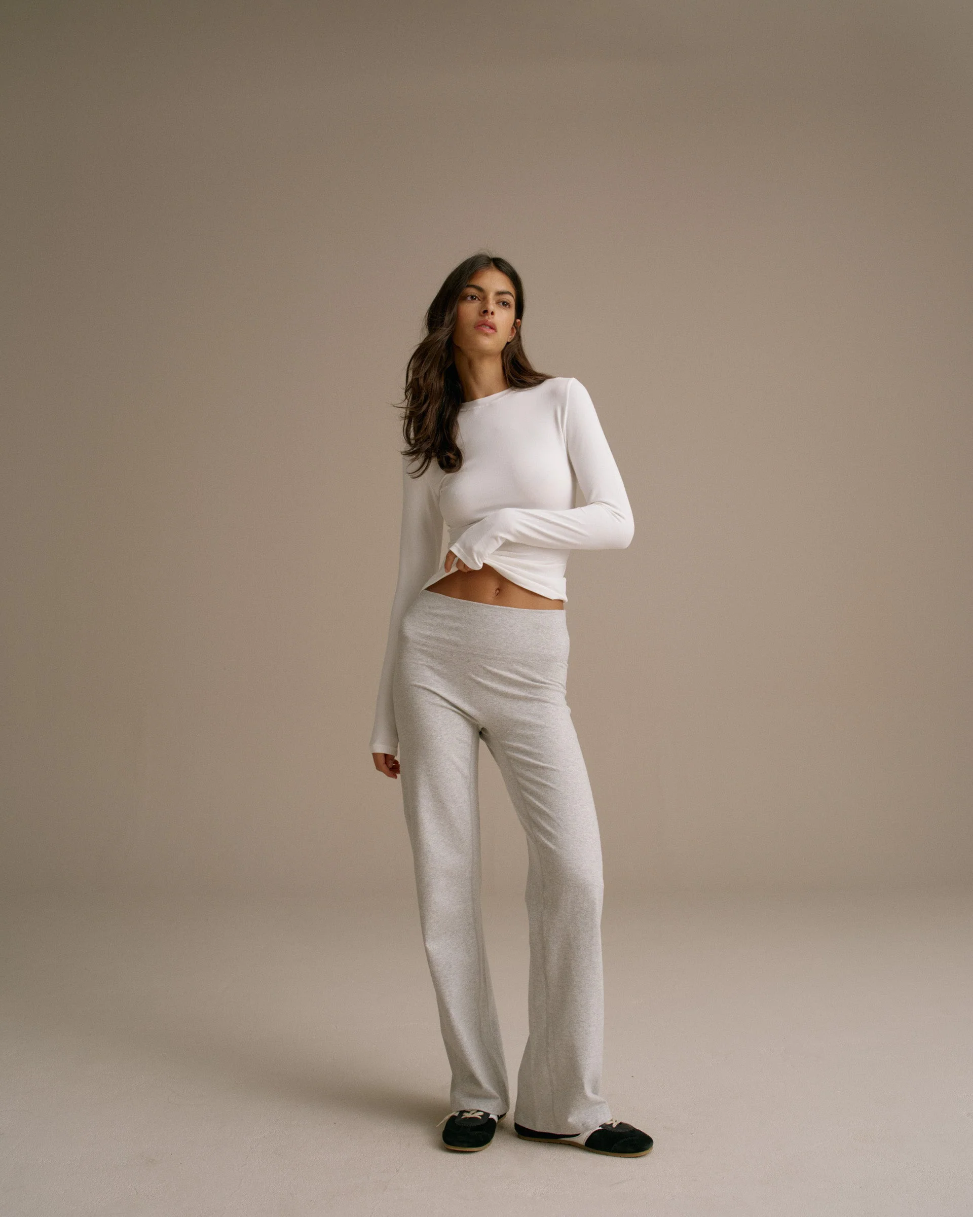 Cotton Long Sleeve Top - White - Image 5