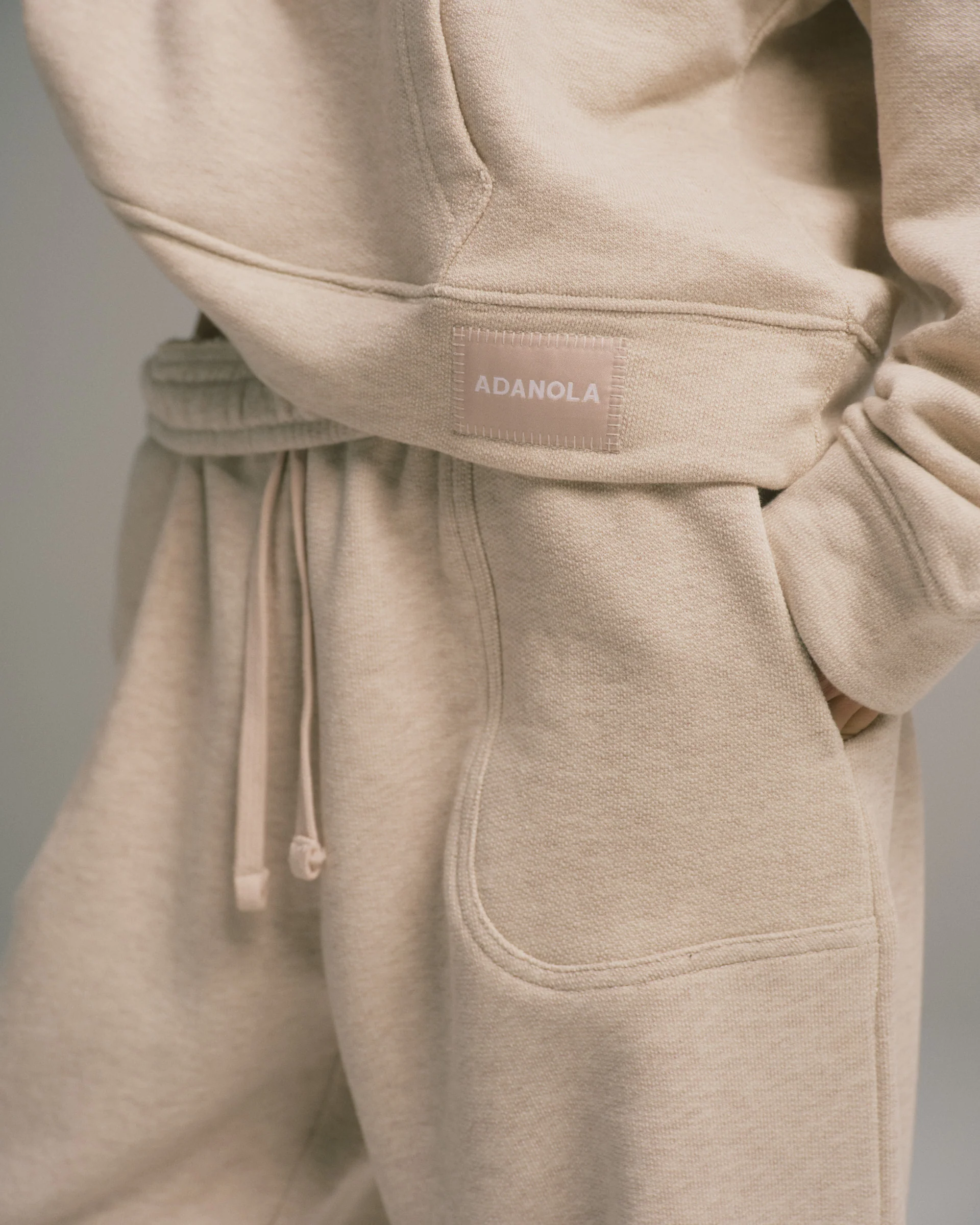 Loopback Straight Leg Sweatpants - Oatmeal Melange - Image 3