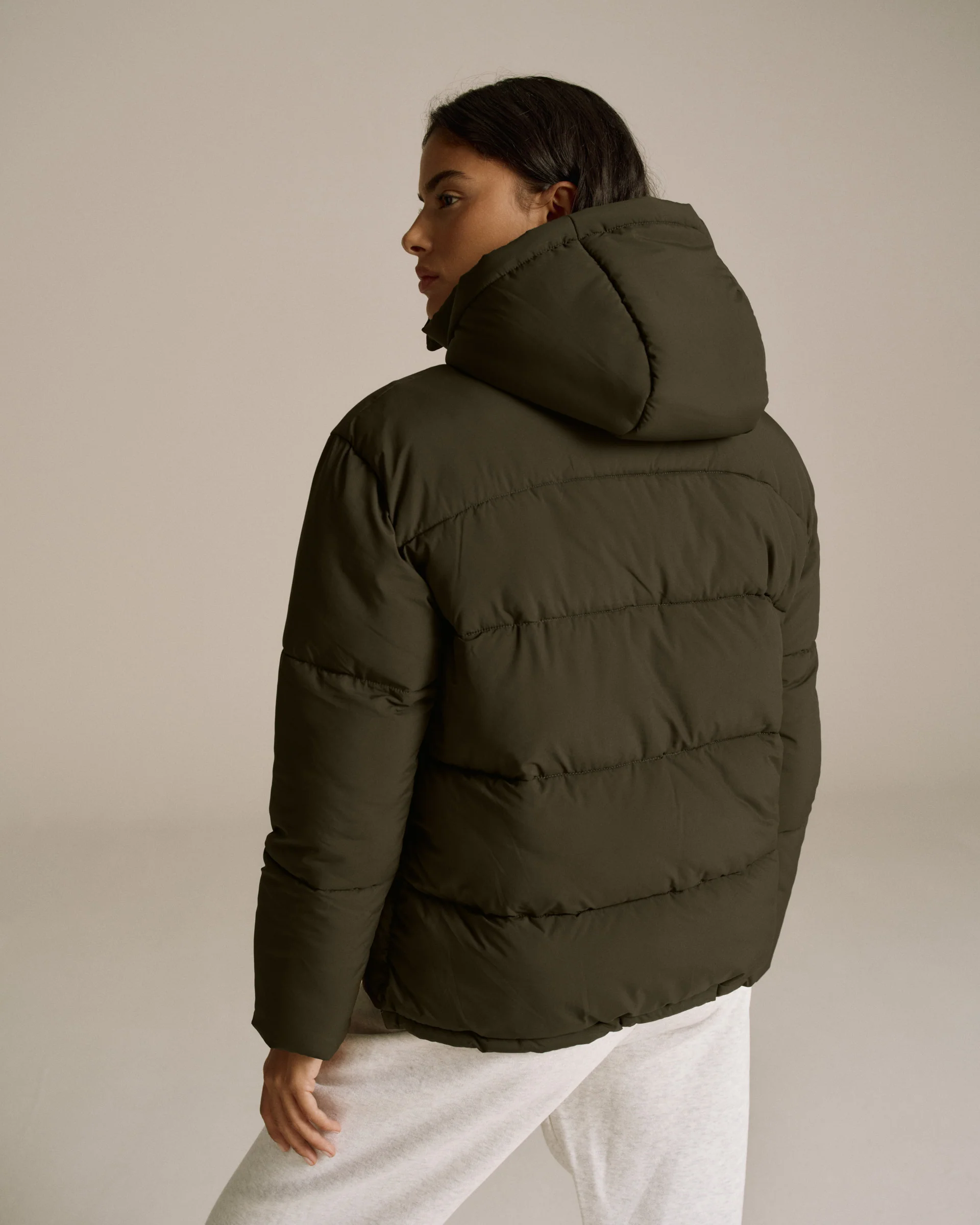 Matte Puffer Jacket - Fern Green - Image 2