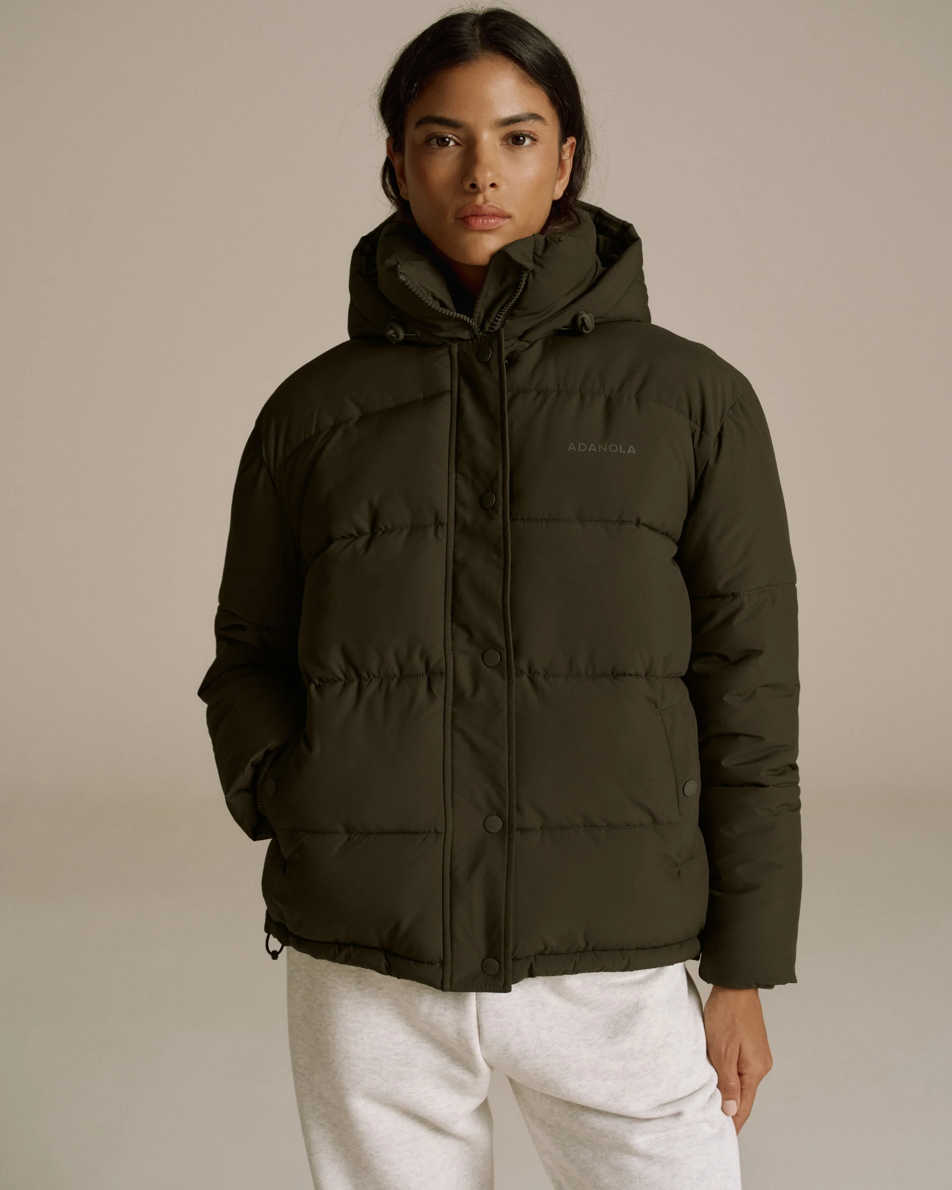 Matte Puffer Jacket - Fern Green - Image 4