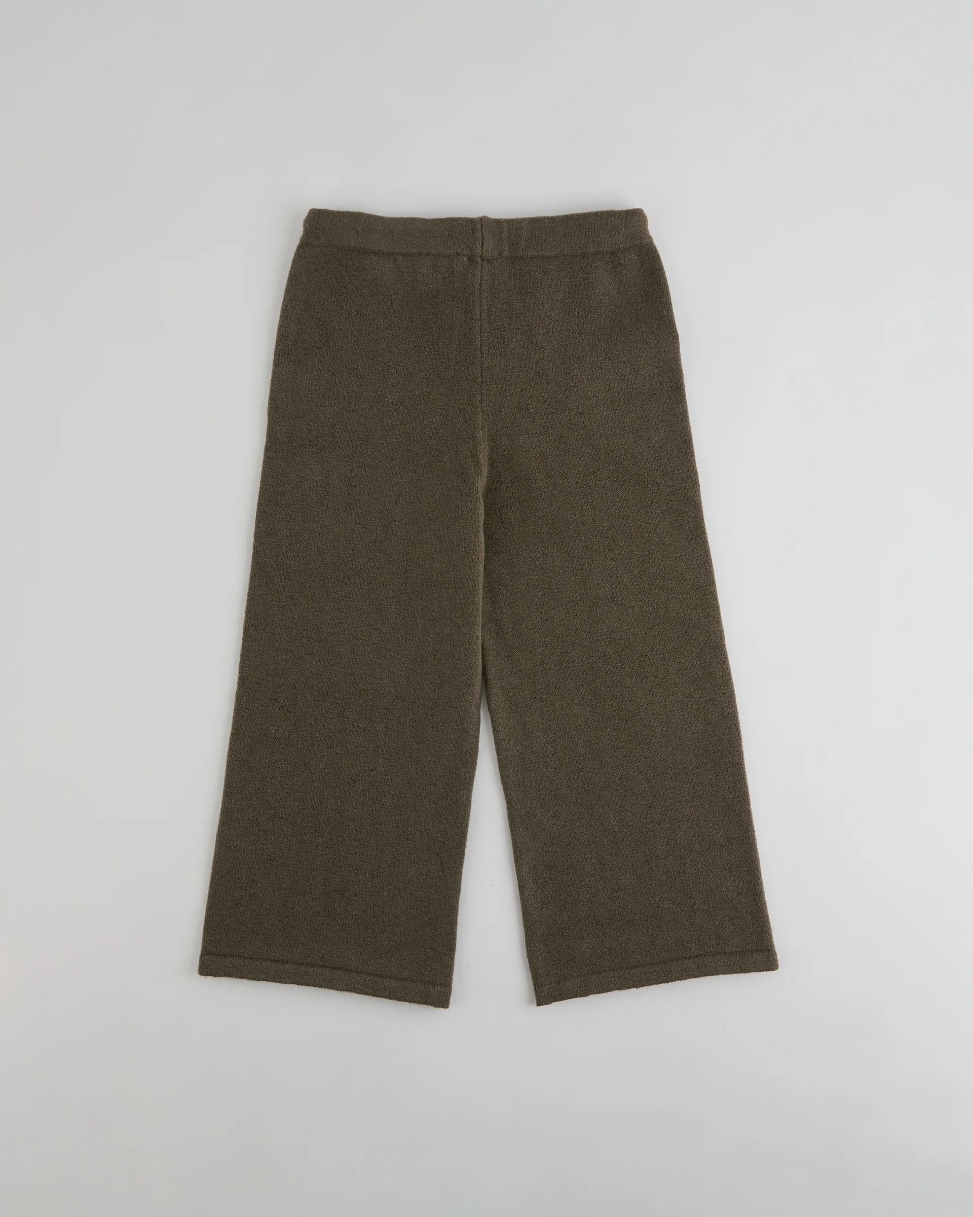 Mini Knit Straight Leg Trousers - Dark Cocoa Brown - Image 2