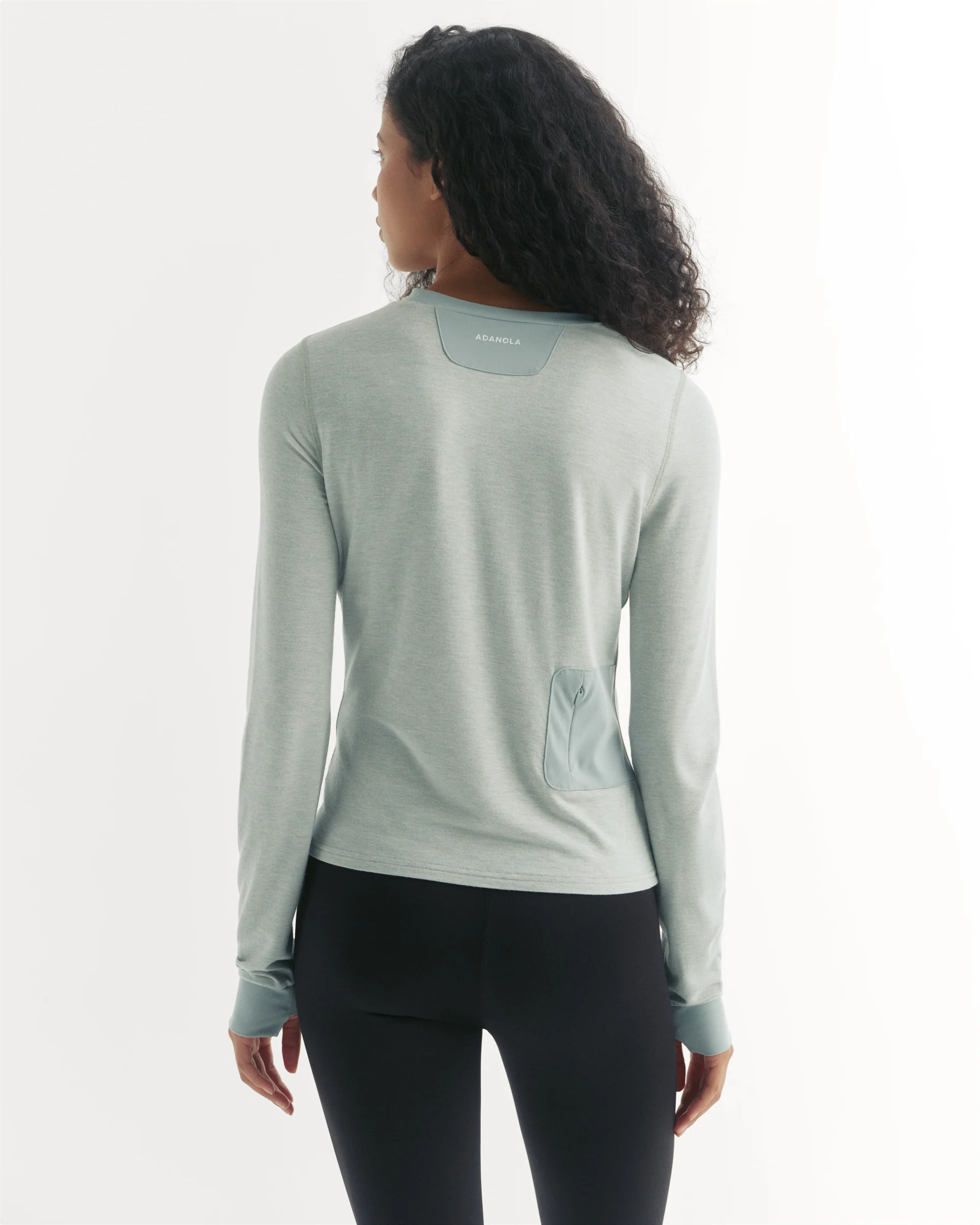 Modal Long Sleeve Technical Top - Cloud Blue - Image 2
