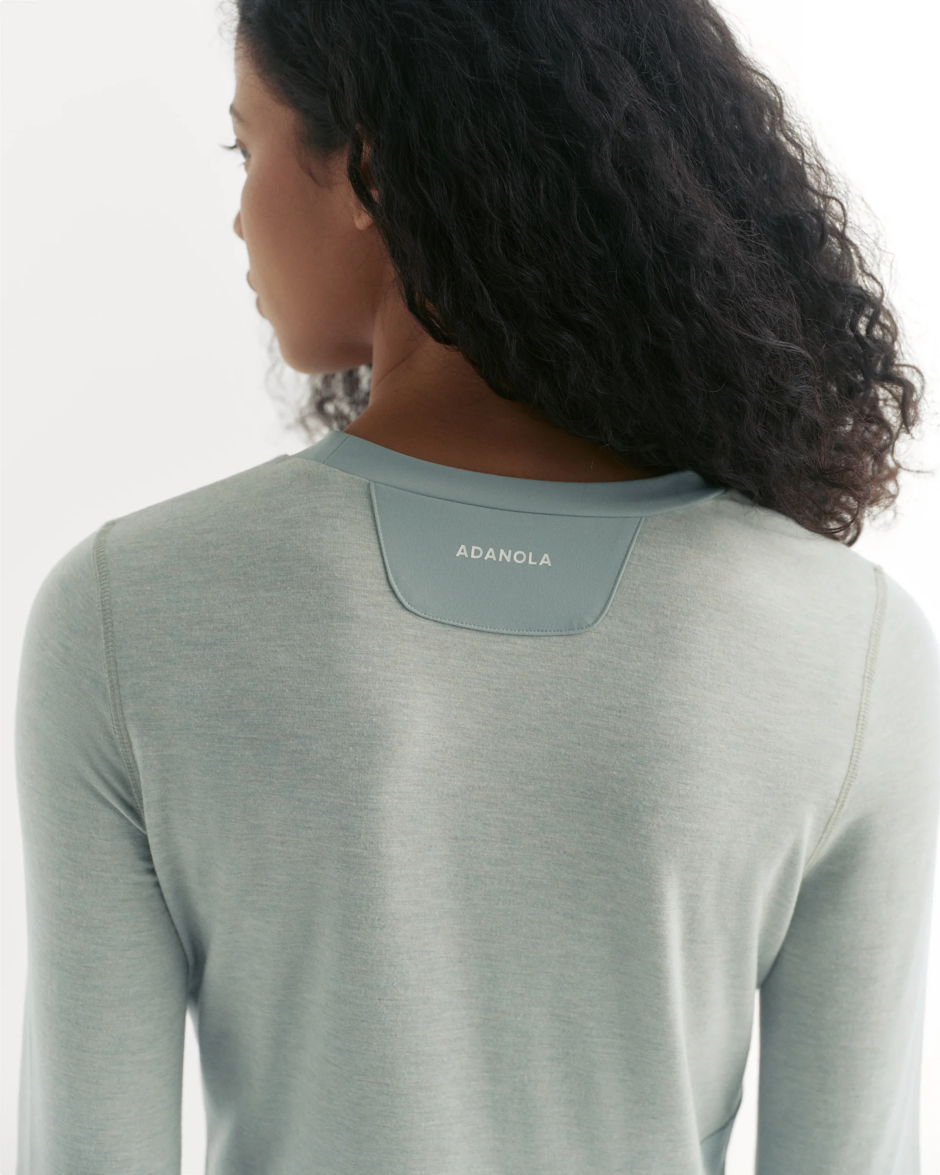Modal Long Sleeve Technical Top - Cloud Blue - Image 4