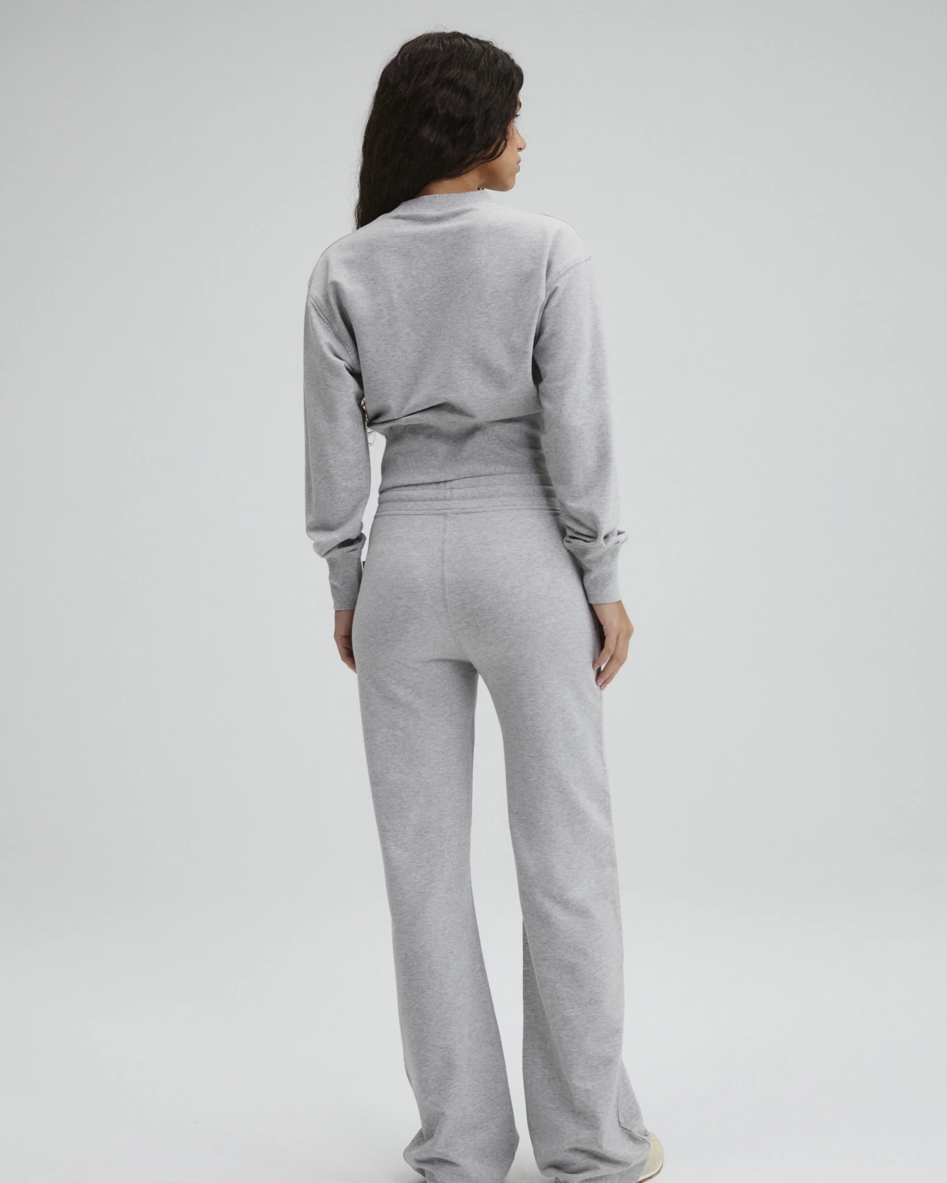 Modal Straight Leg Pants - Light Grey Melange - Image 2