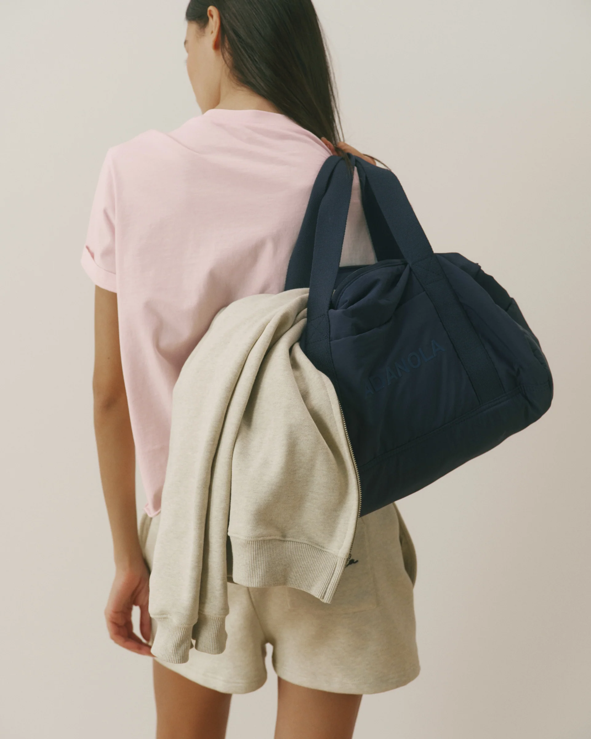 Nylon Duffle Bag - Navy Blue - Image 5