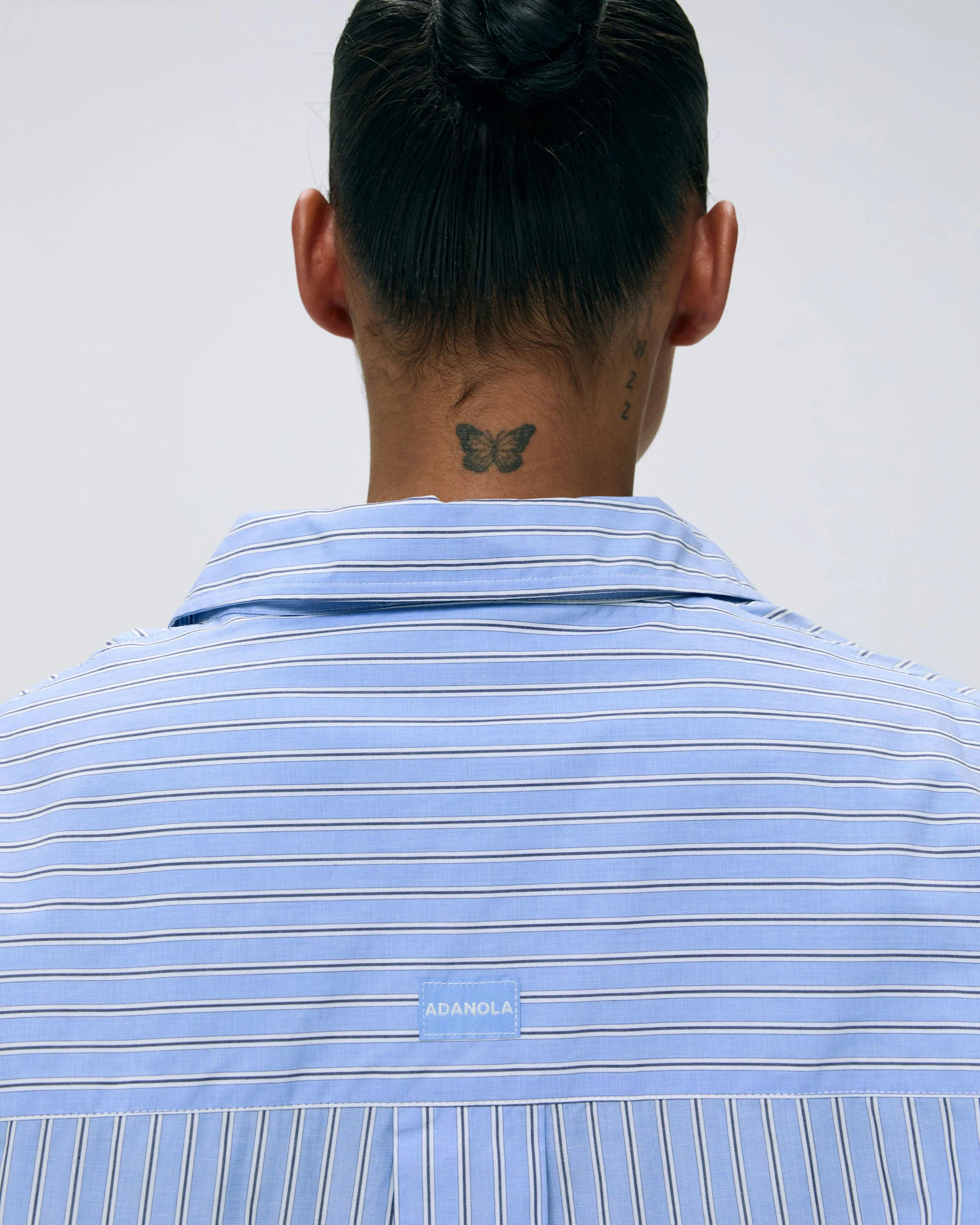Cotton Stripe Oversized Shirt - Blue/White - Image 5