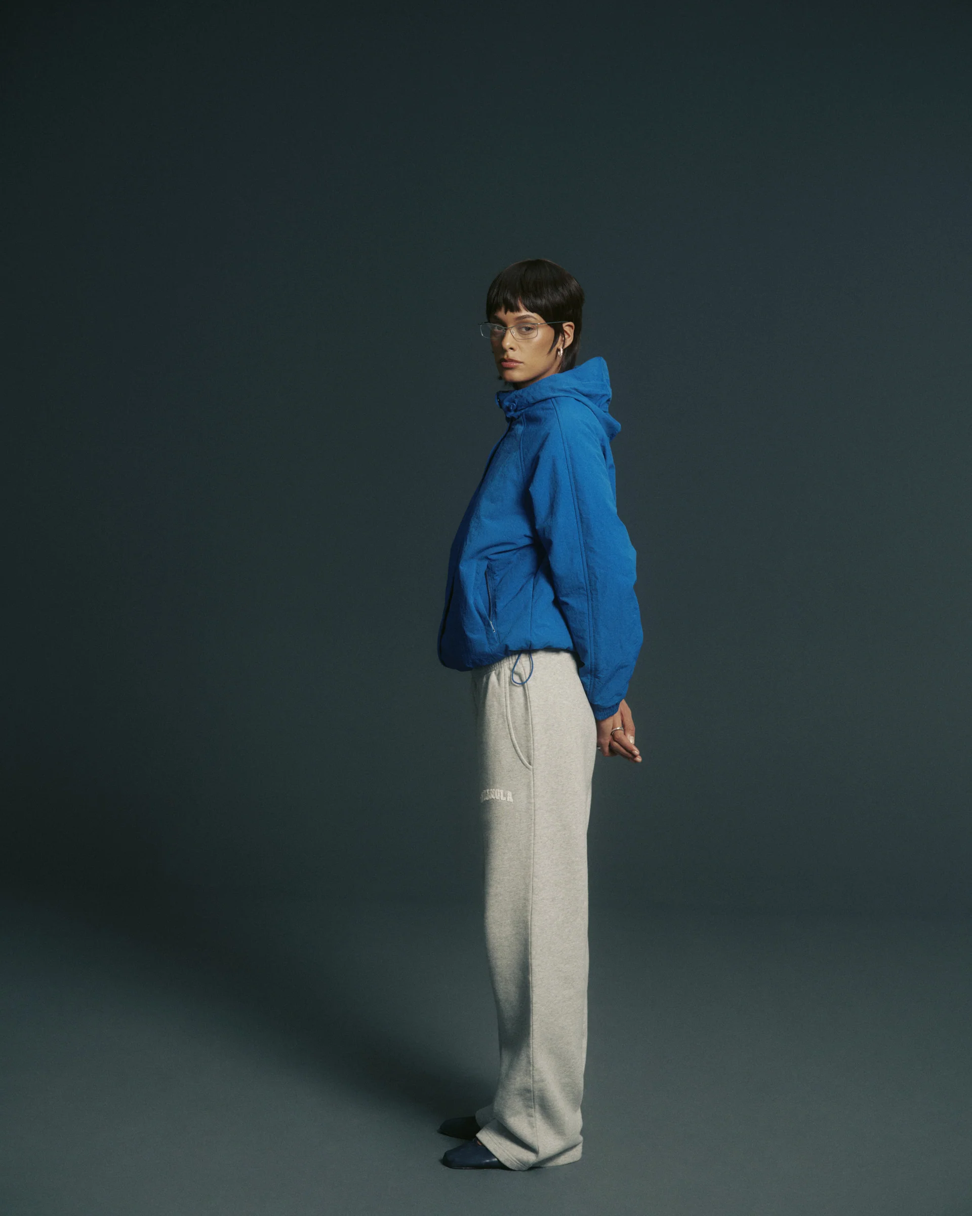 Padded Windbreaker Jacket - College Blue - Image 5
