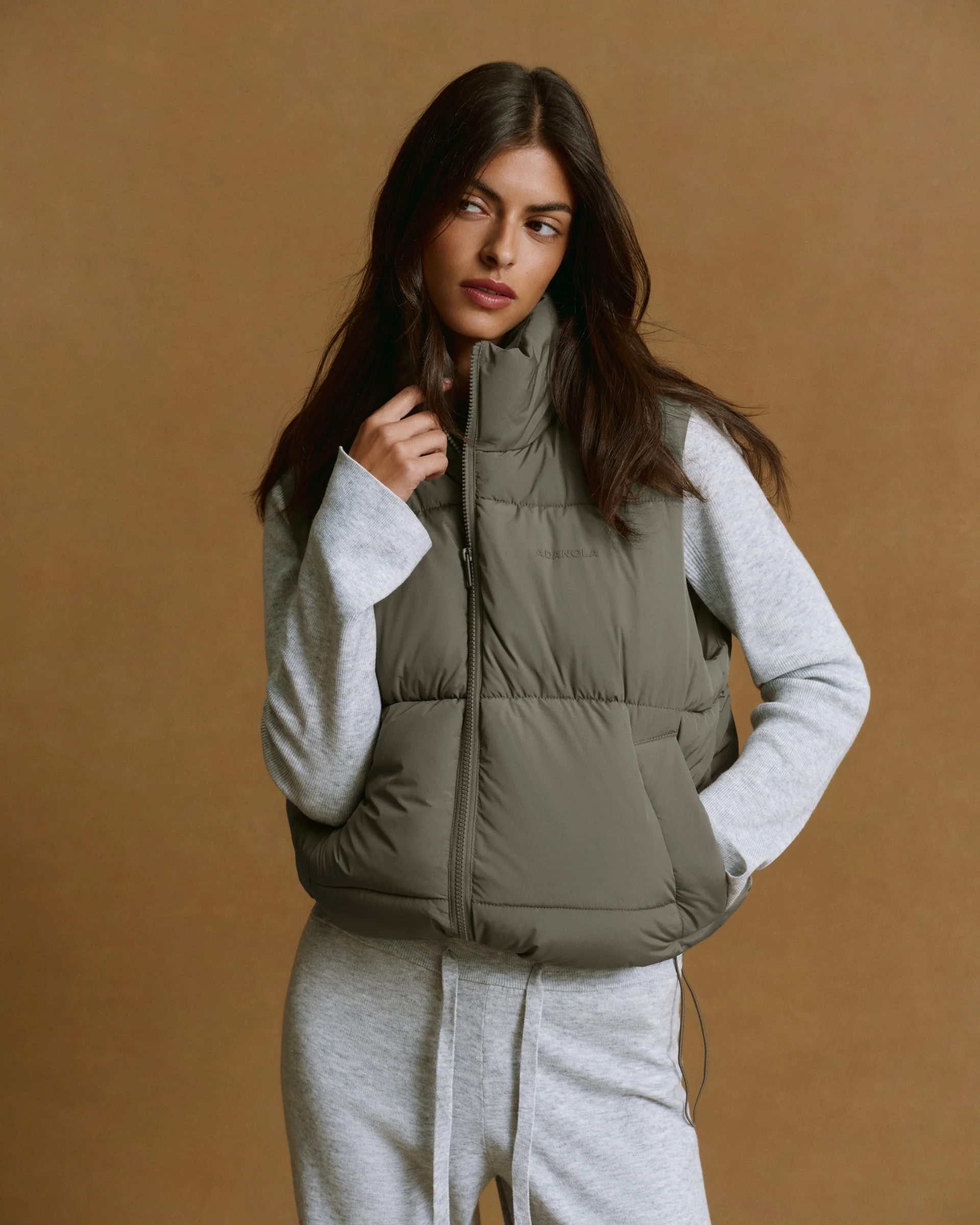 Puffer Gilet - Olive Green - Image 3